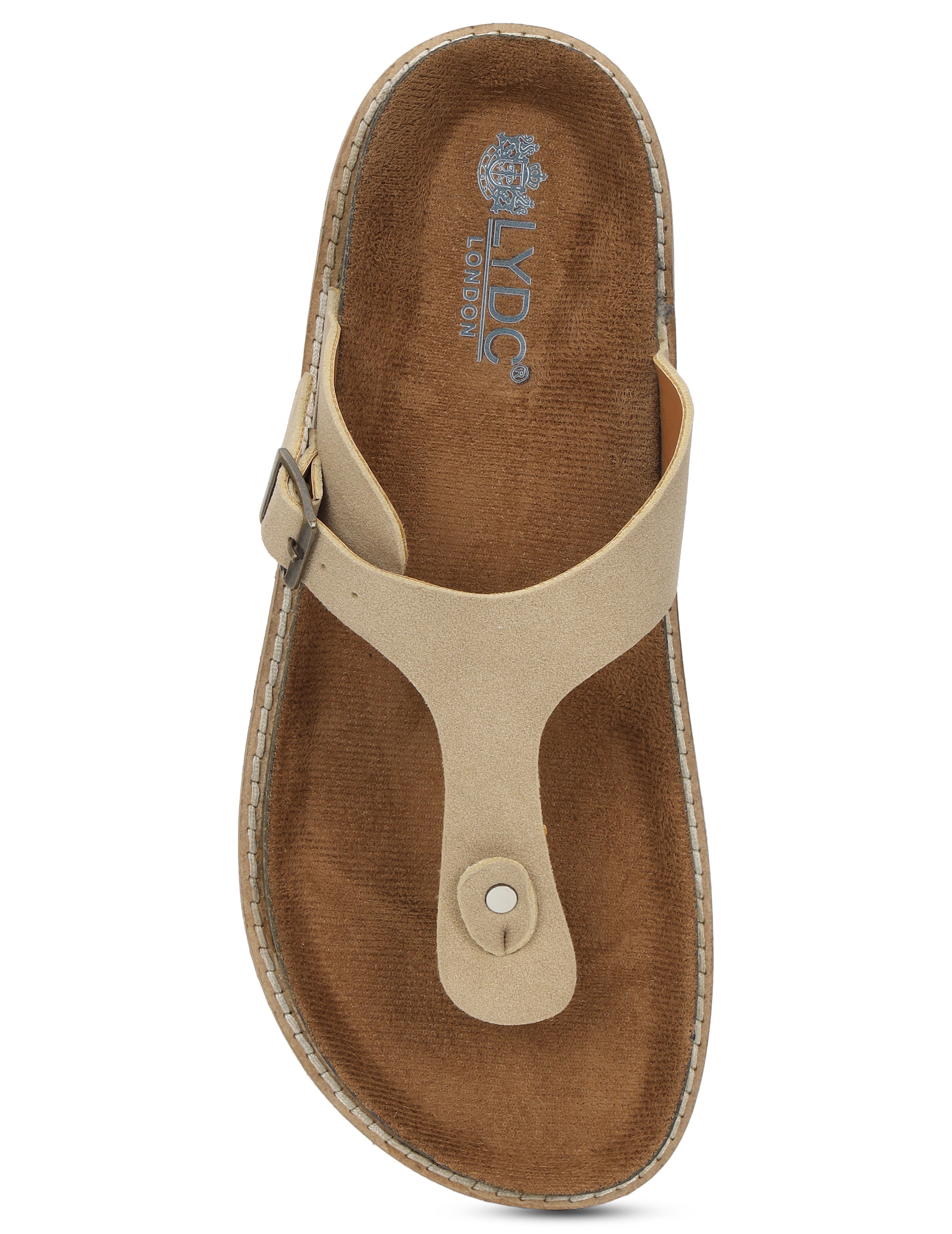 Beige Suede Sandals For Women Welt-Crafted T-Strap Sandals