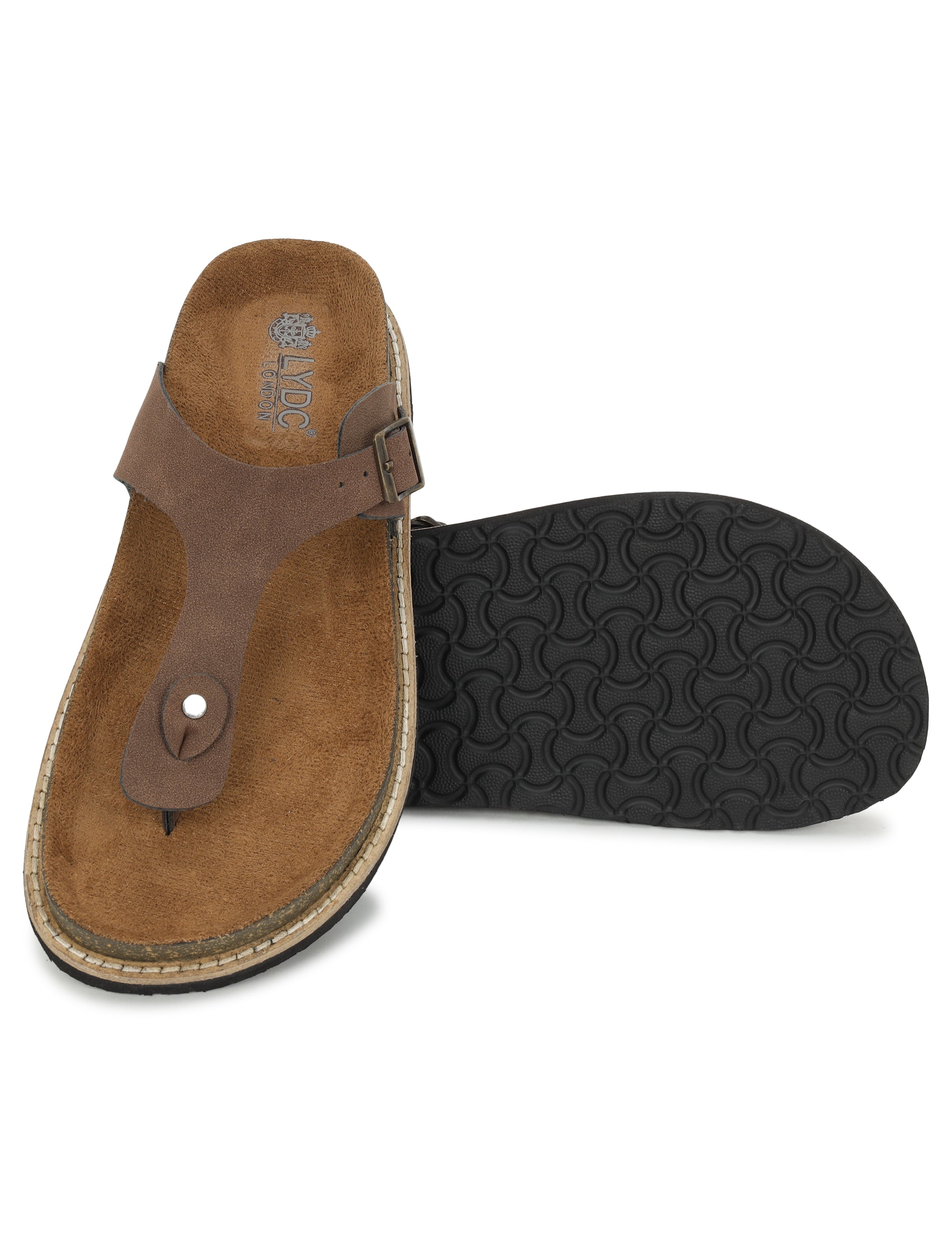 Brown Suede Sandals For Women Welt-Crafted T-Strap Sandals