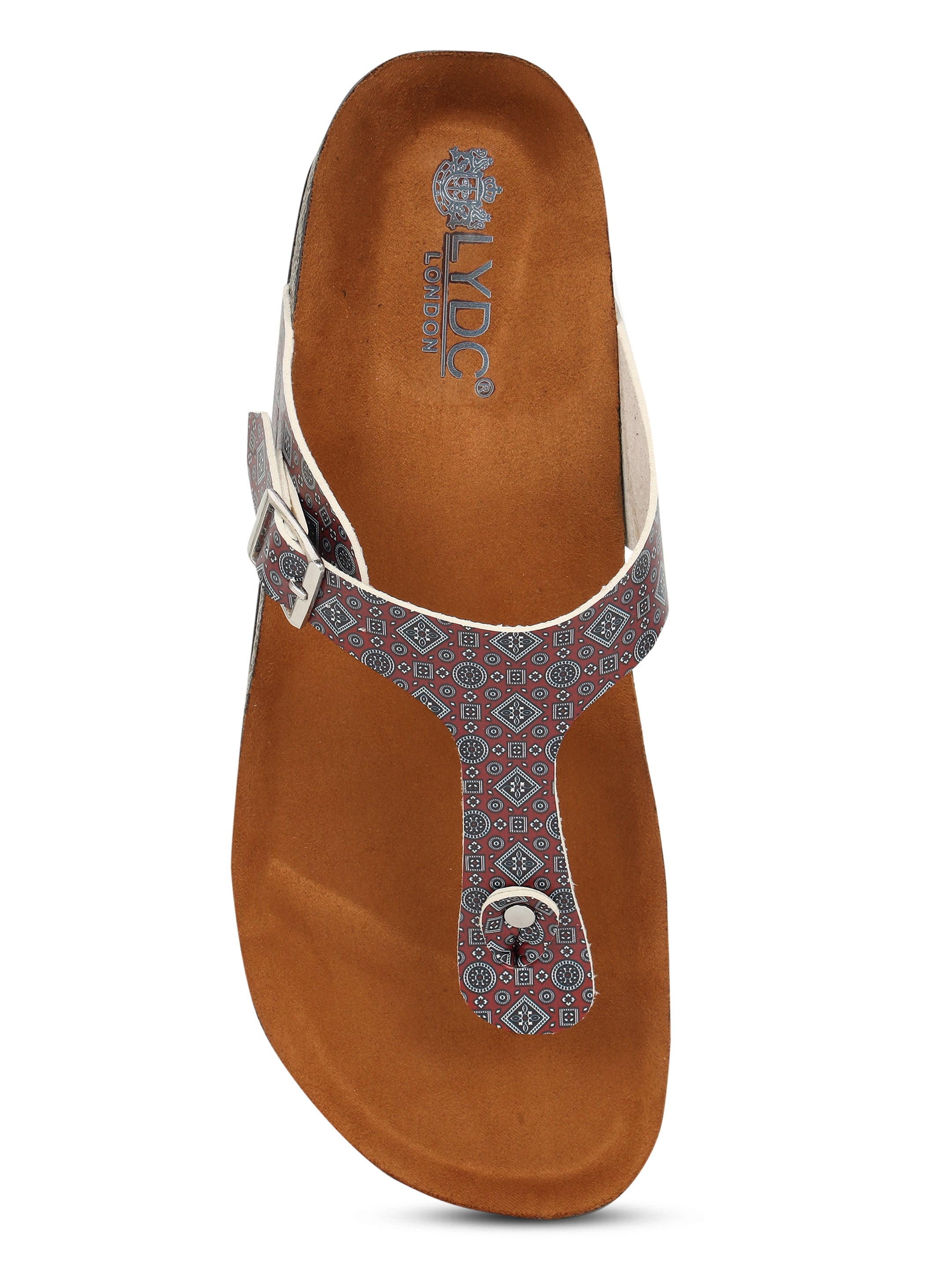 Women's Ajrak Print T Strap Fashion Sandals - Regent