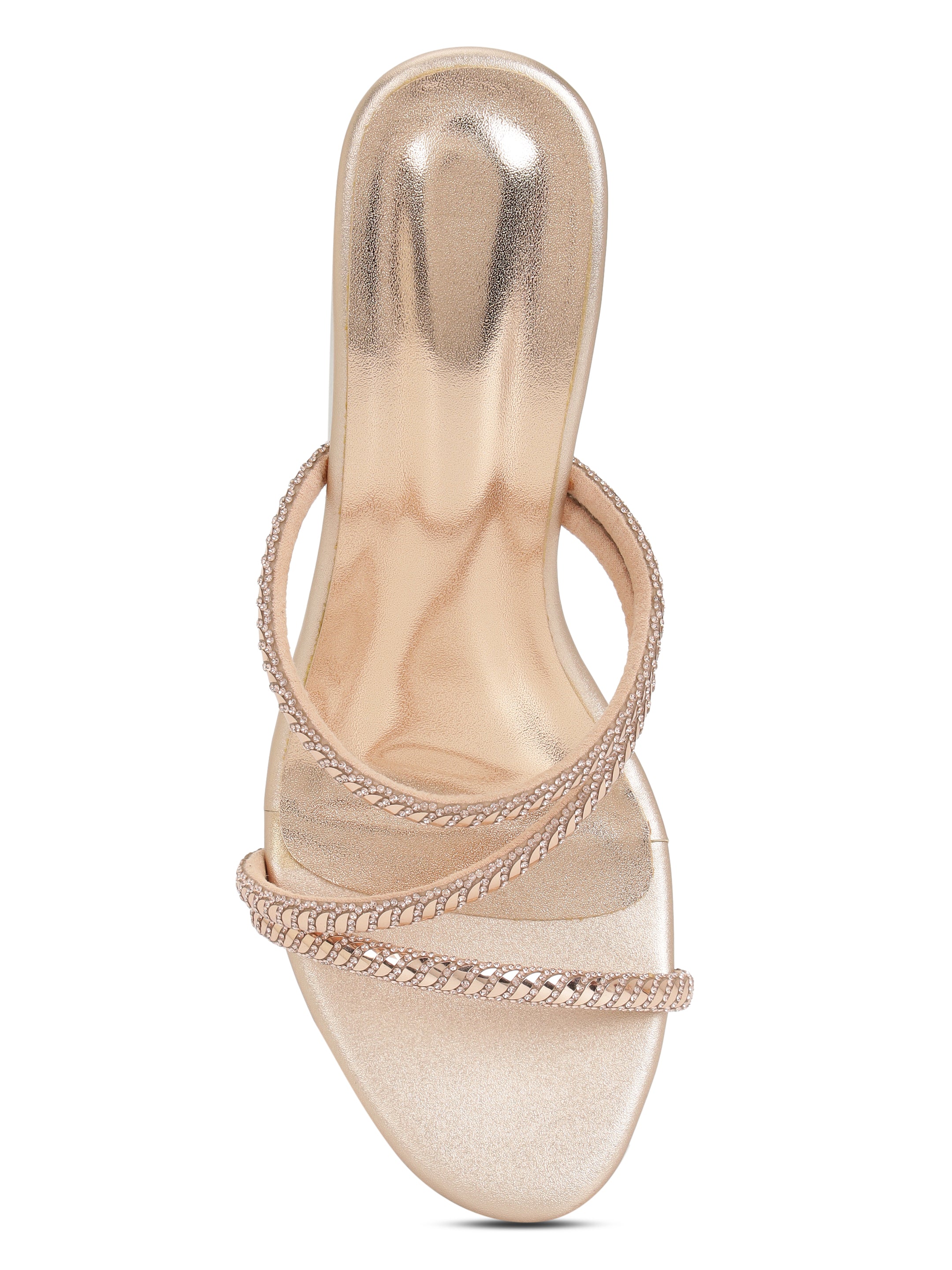 Rose Gold Kitten Heels Sandals for women