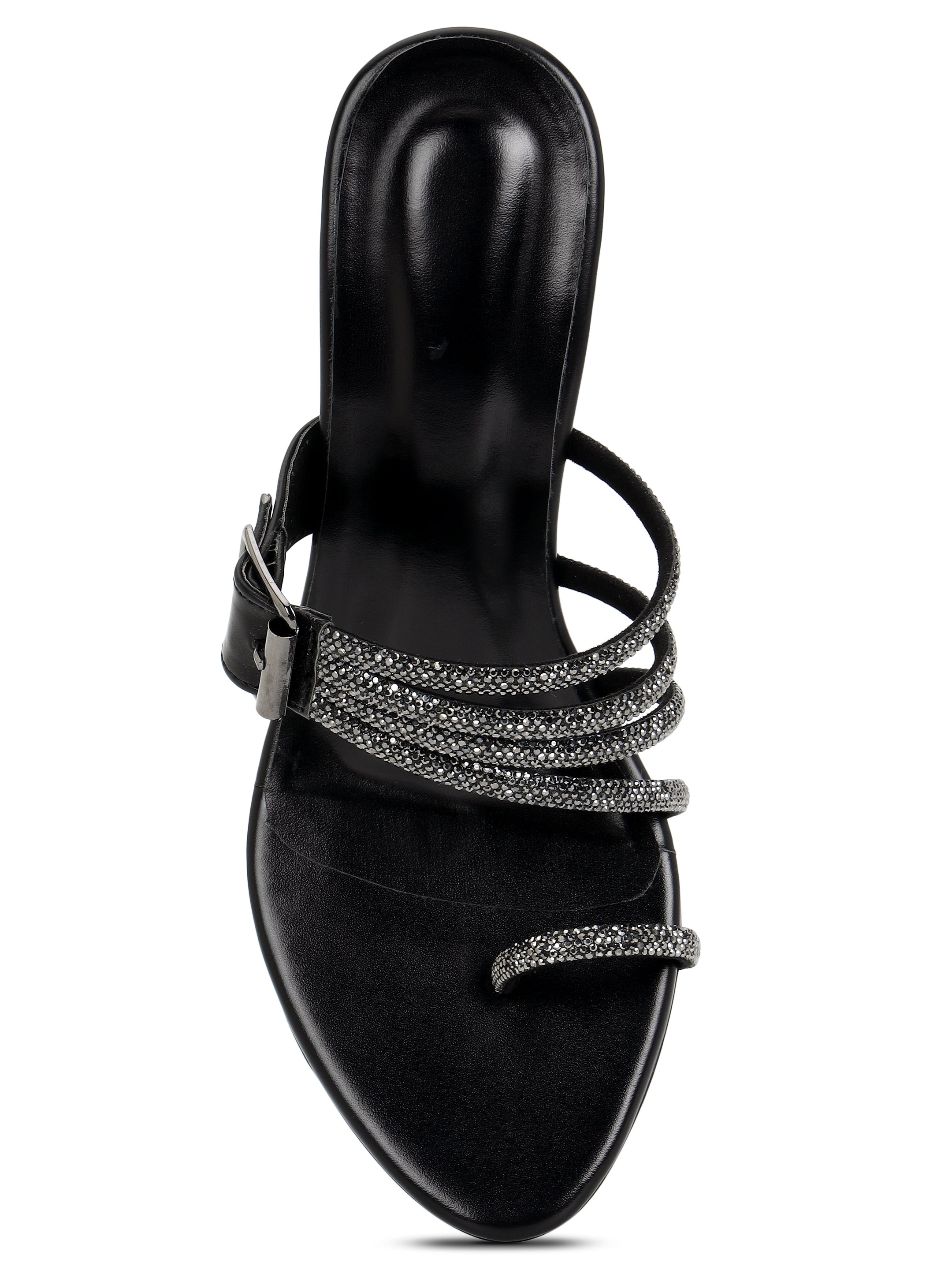 Black Kitten Heels Sandals for women
