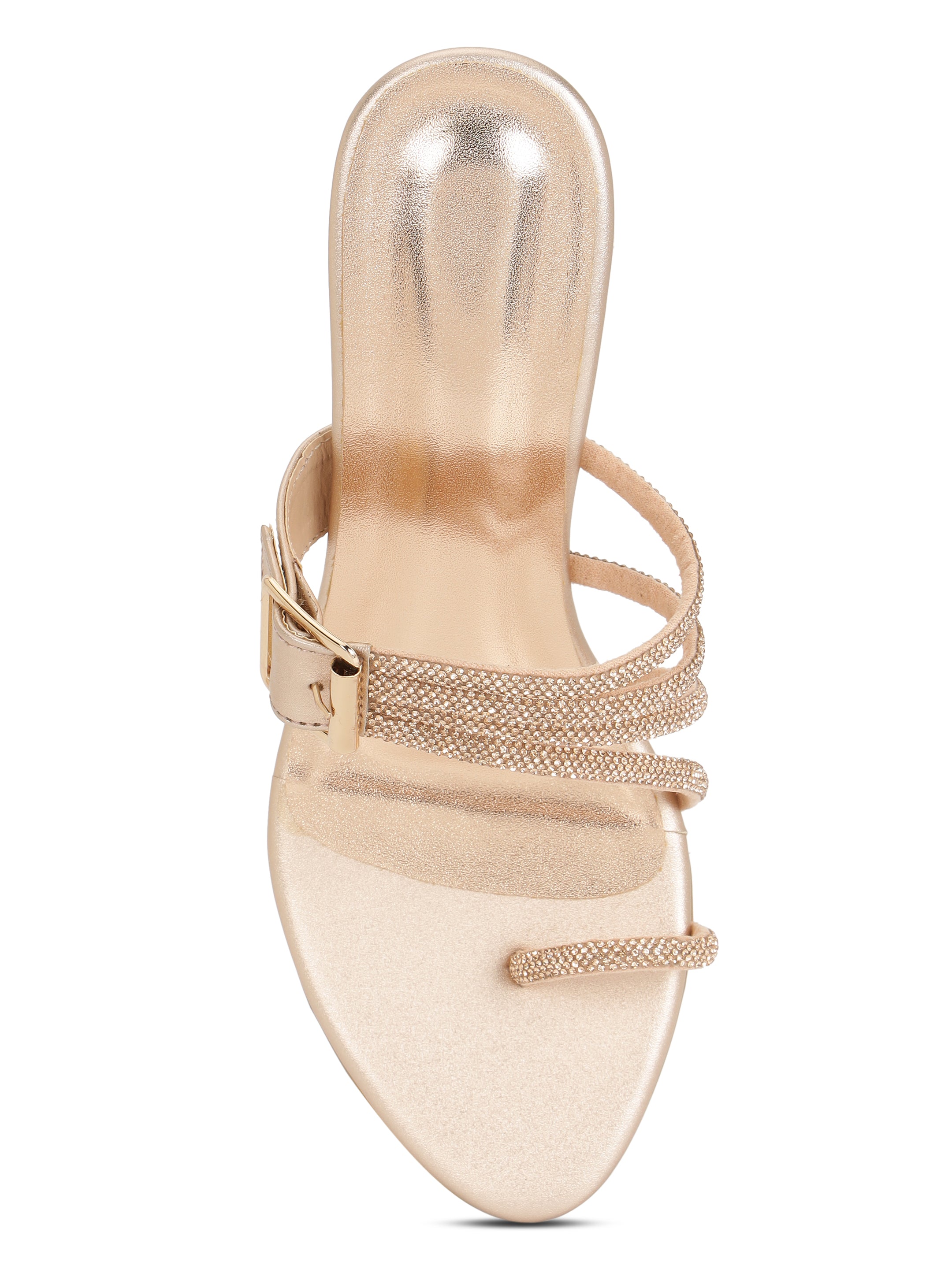 Rose Gold Kitten Heels Sandals for women