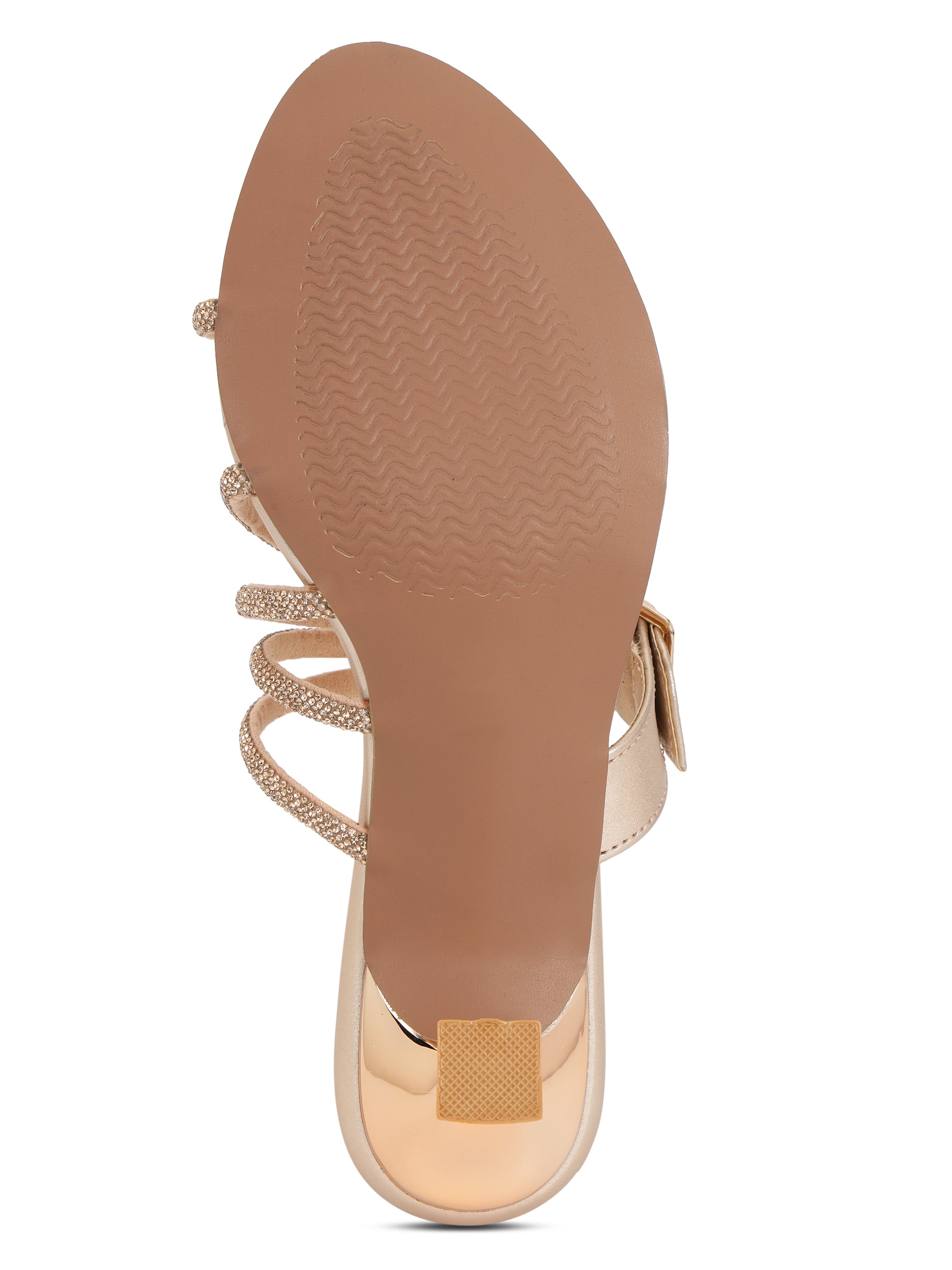 Rose Gold Kitten Heels Sandals for women
