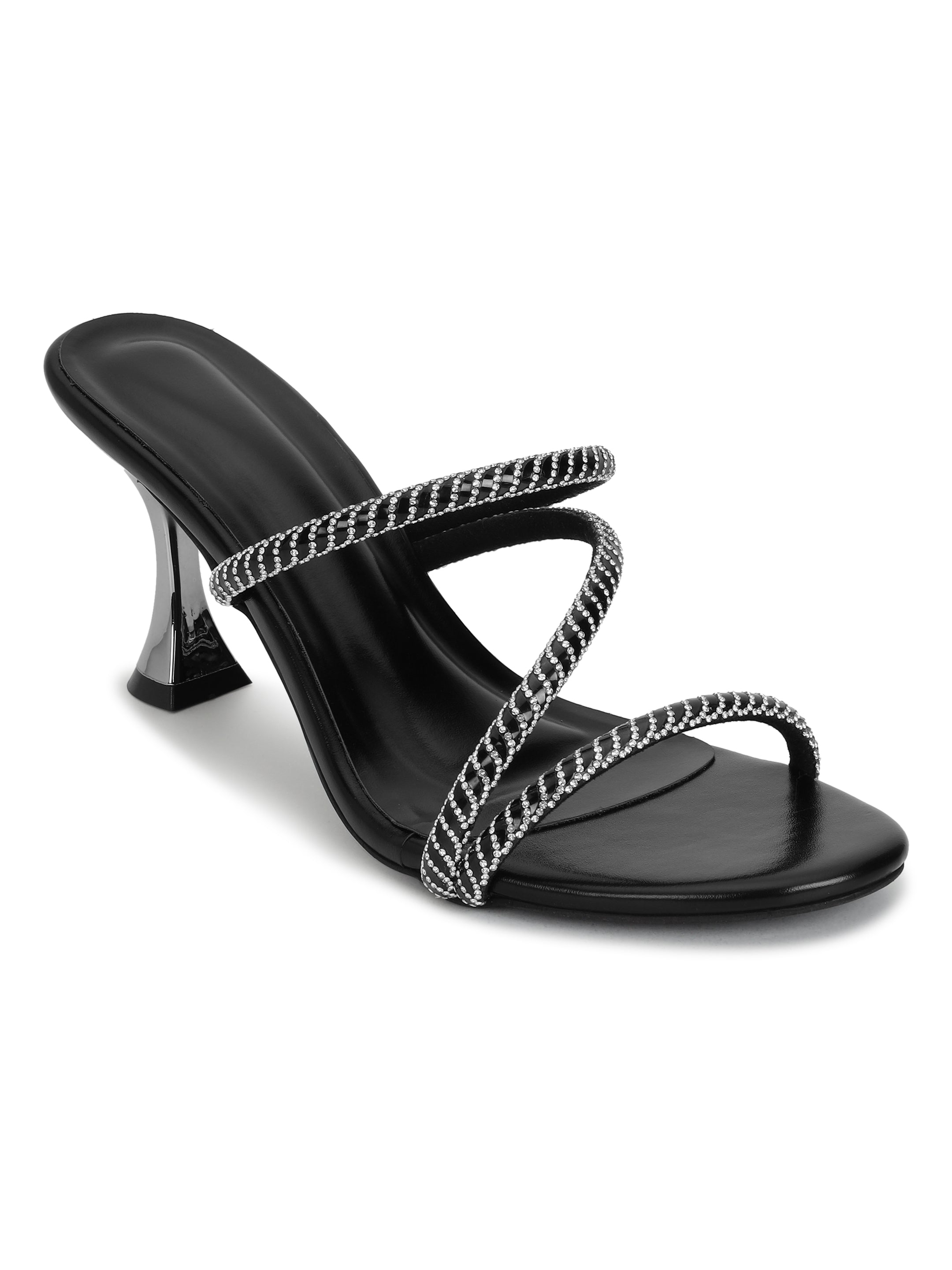 Black Kitten Heels Sandals for women