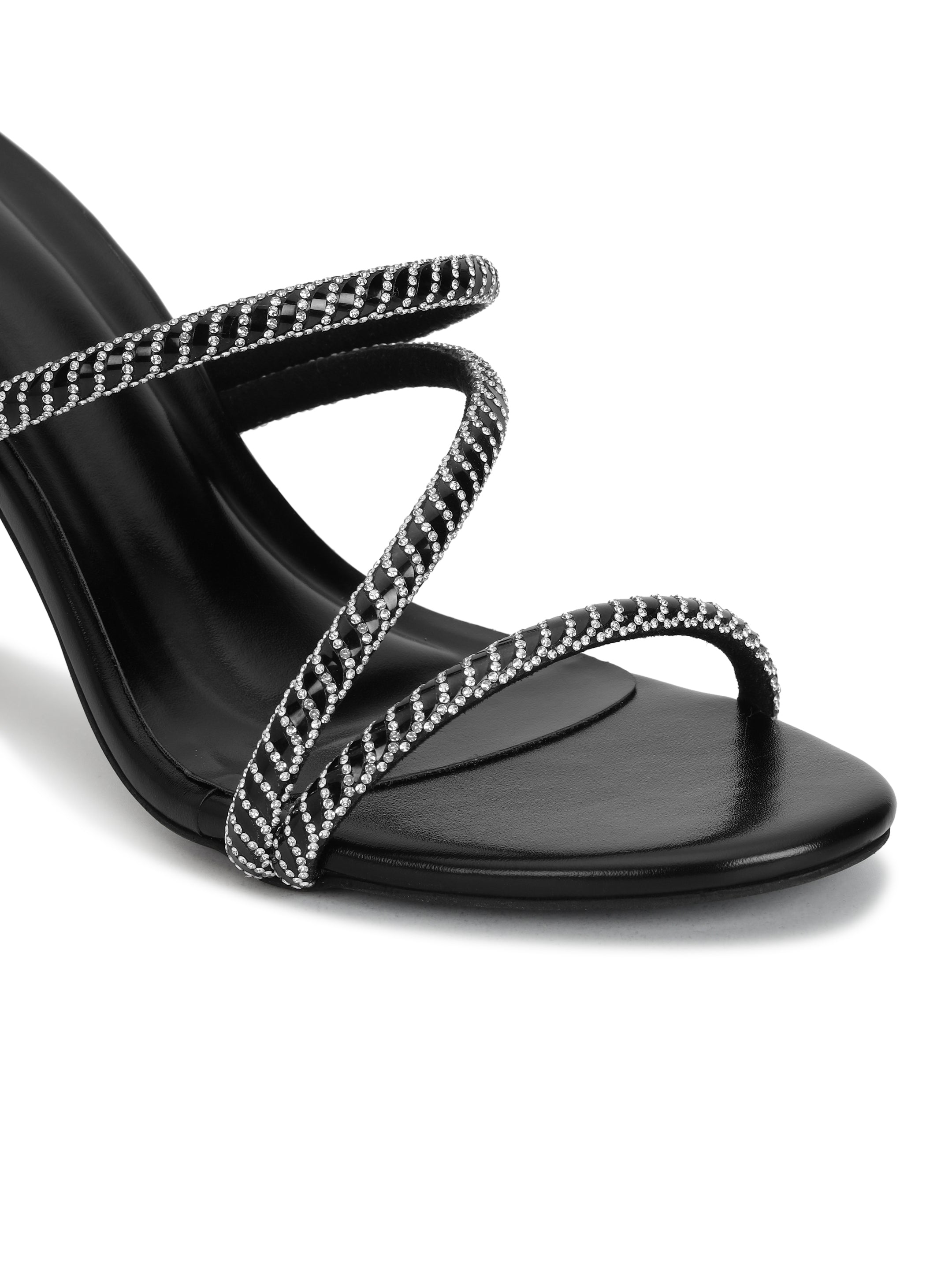 Black Kitten Heels Sandals for women