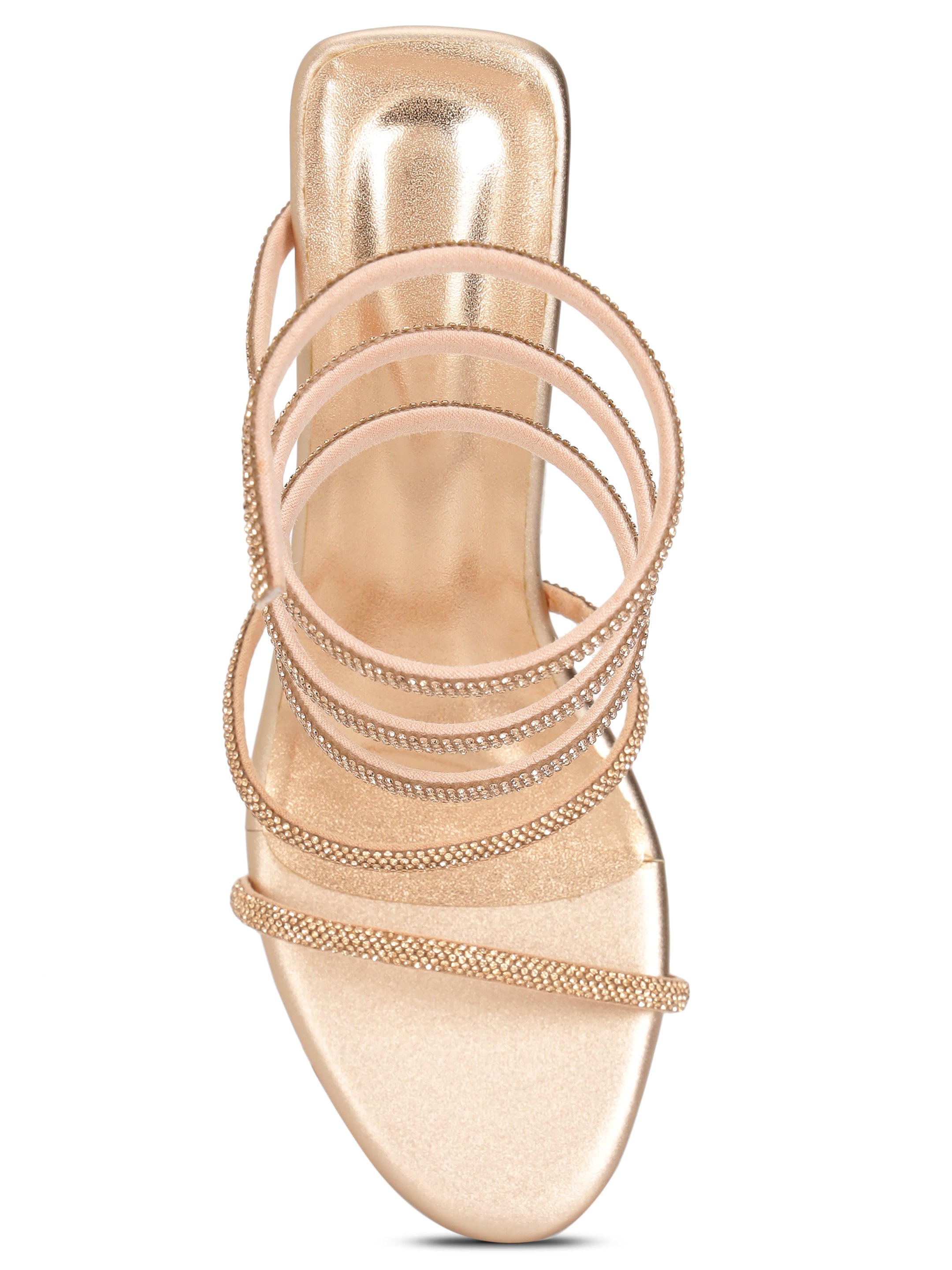 Rose Gold Kitten Heels Sandals for women