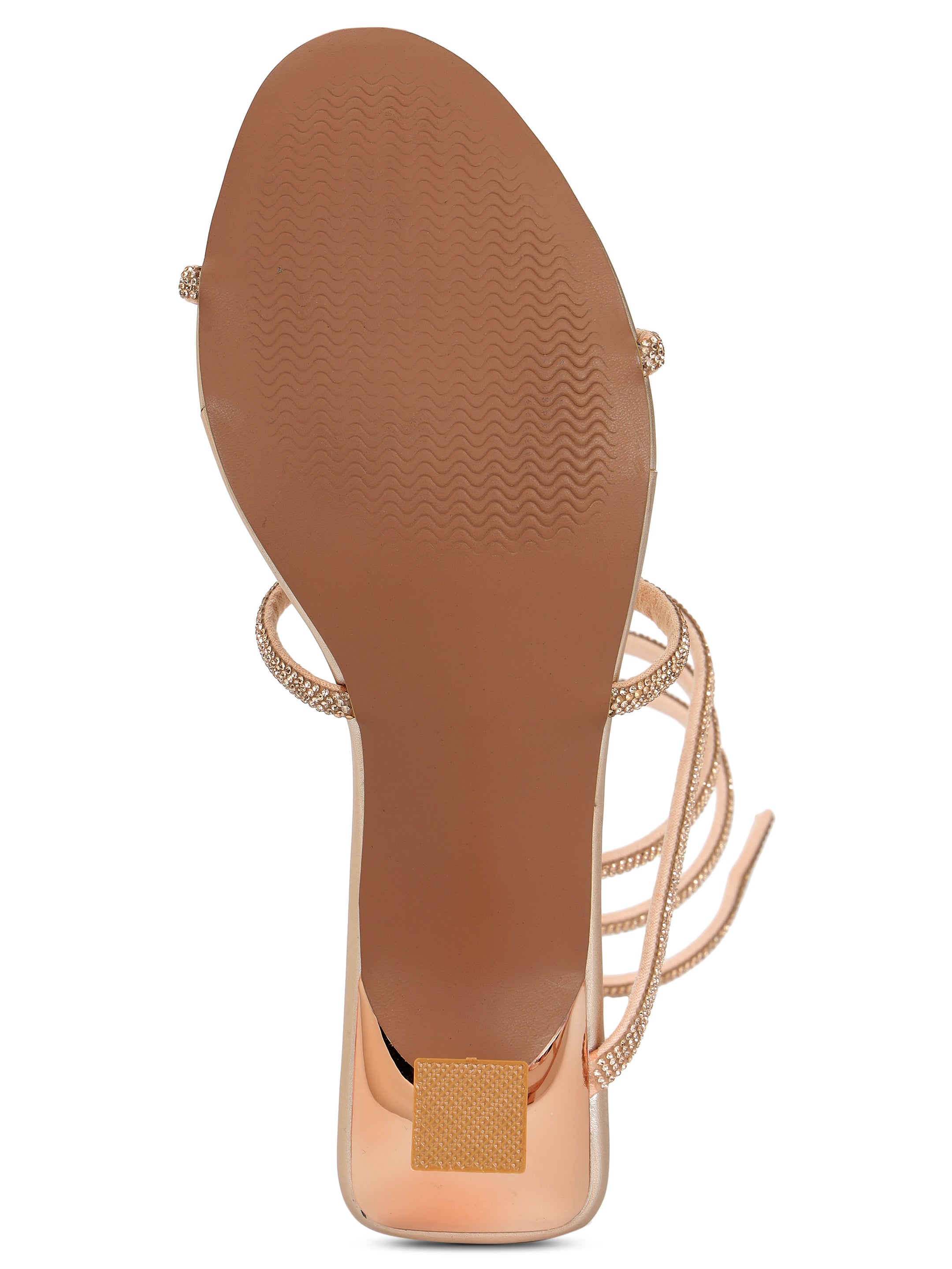 Rose Gold Kitten Heels Sandals for women
