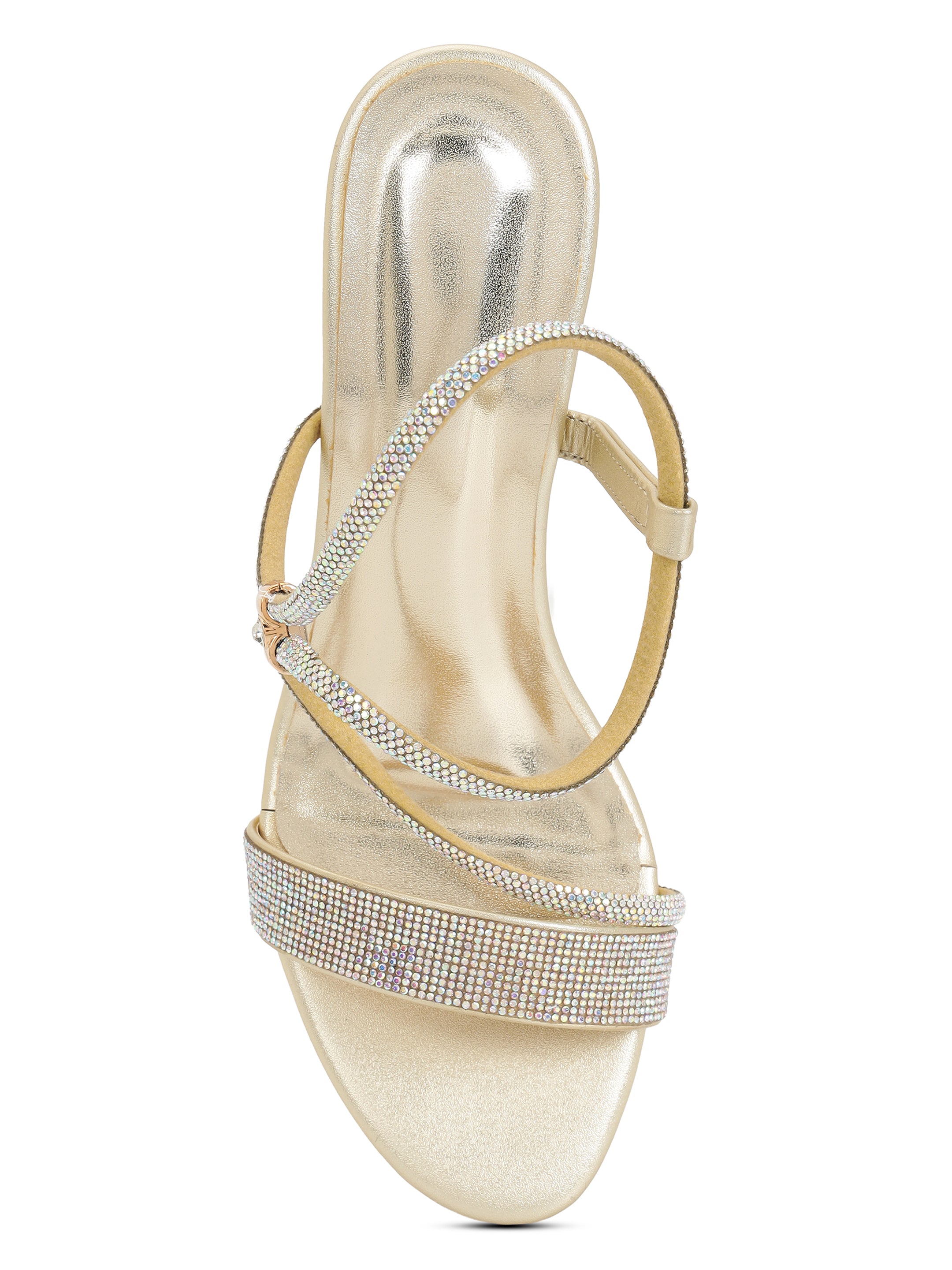 Gold Kitten Heels Sandals for women
