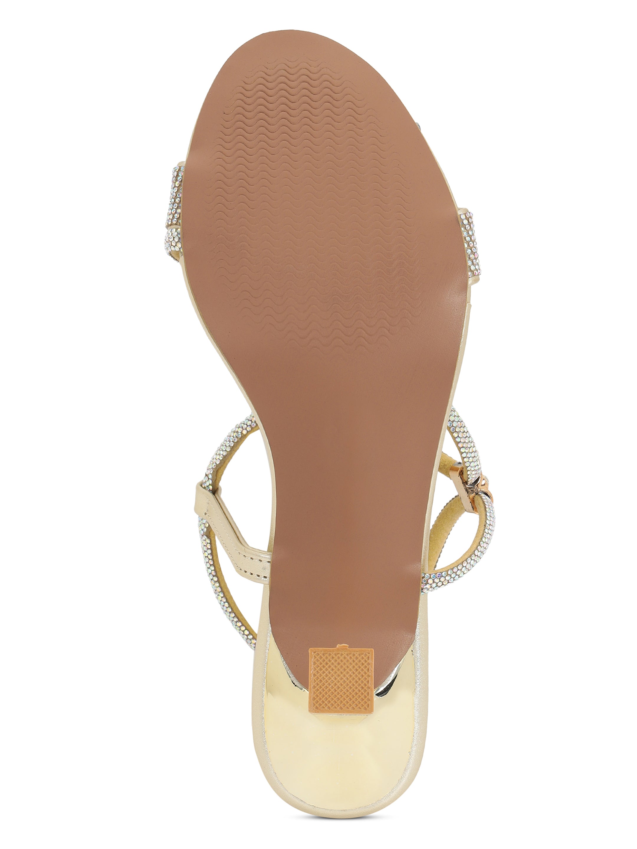 Gold Kitten Heels Sandals for women