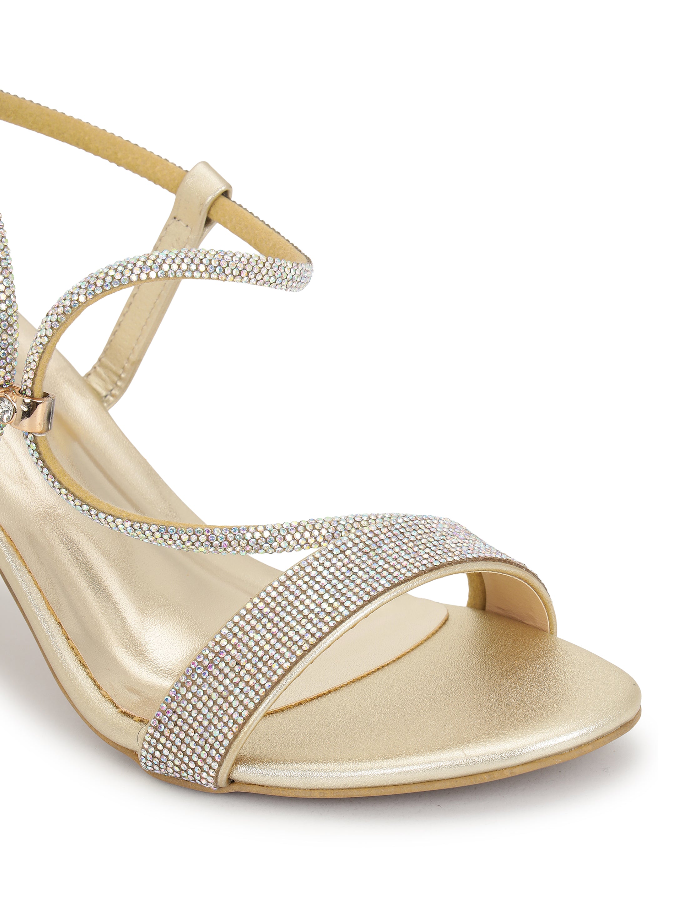 Gold Kitten Heels Sandals for women