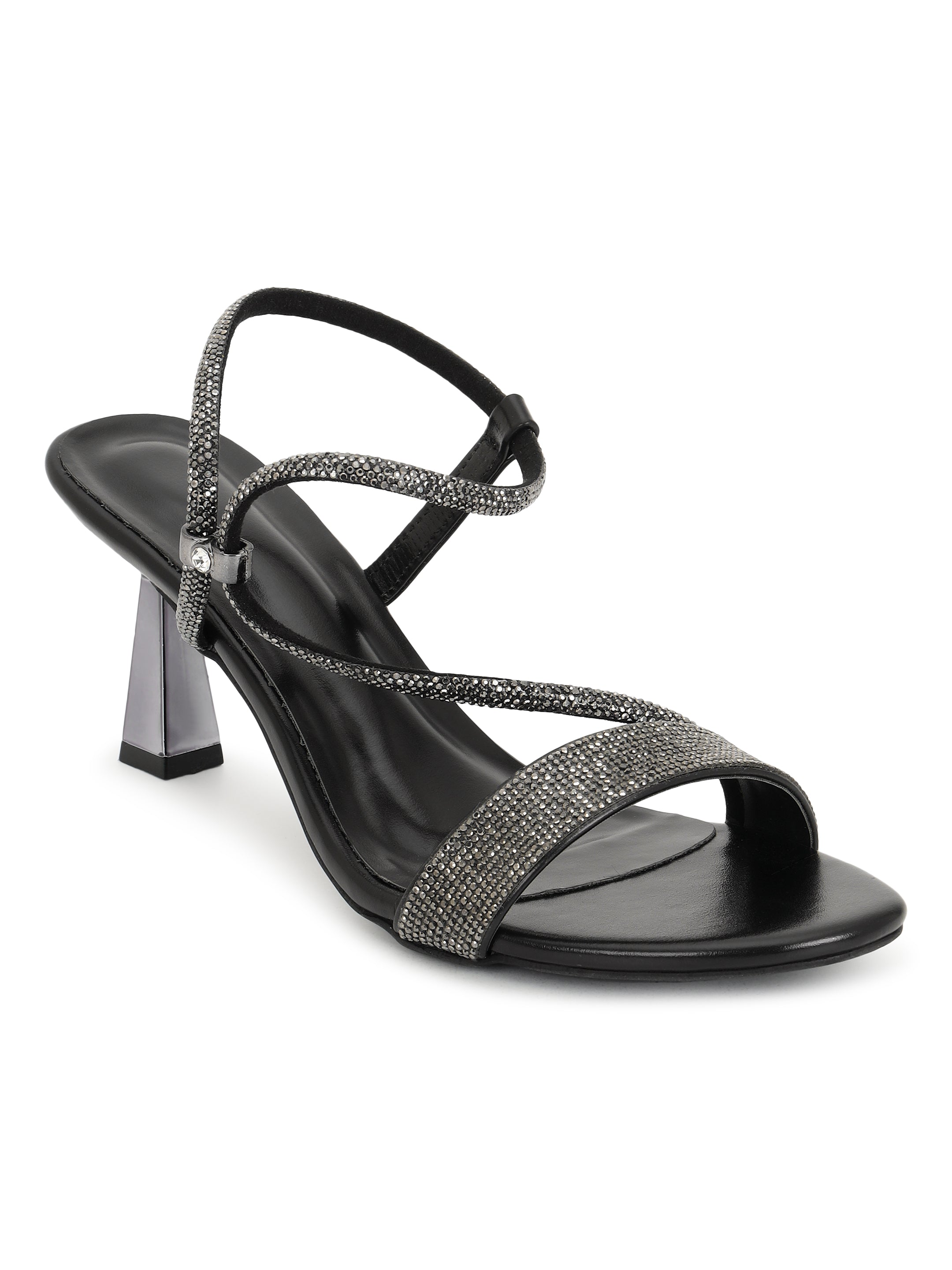 Black Kitten Heels Sandals for women
