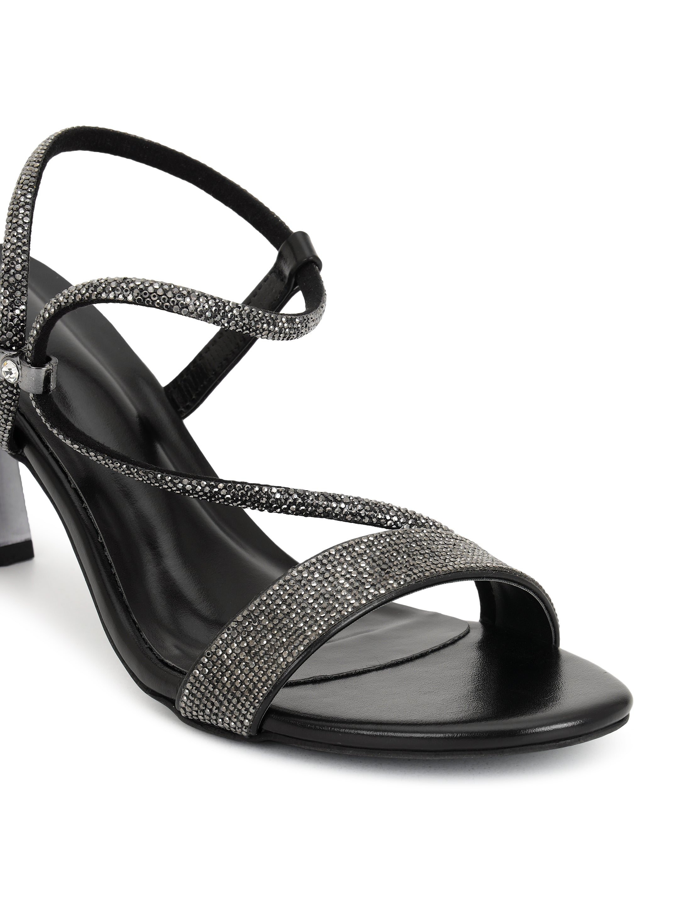 Black Kitten Heels Sandals for women