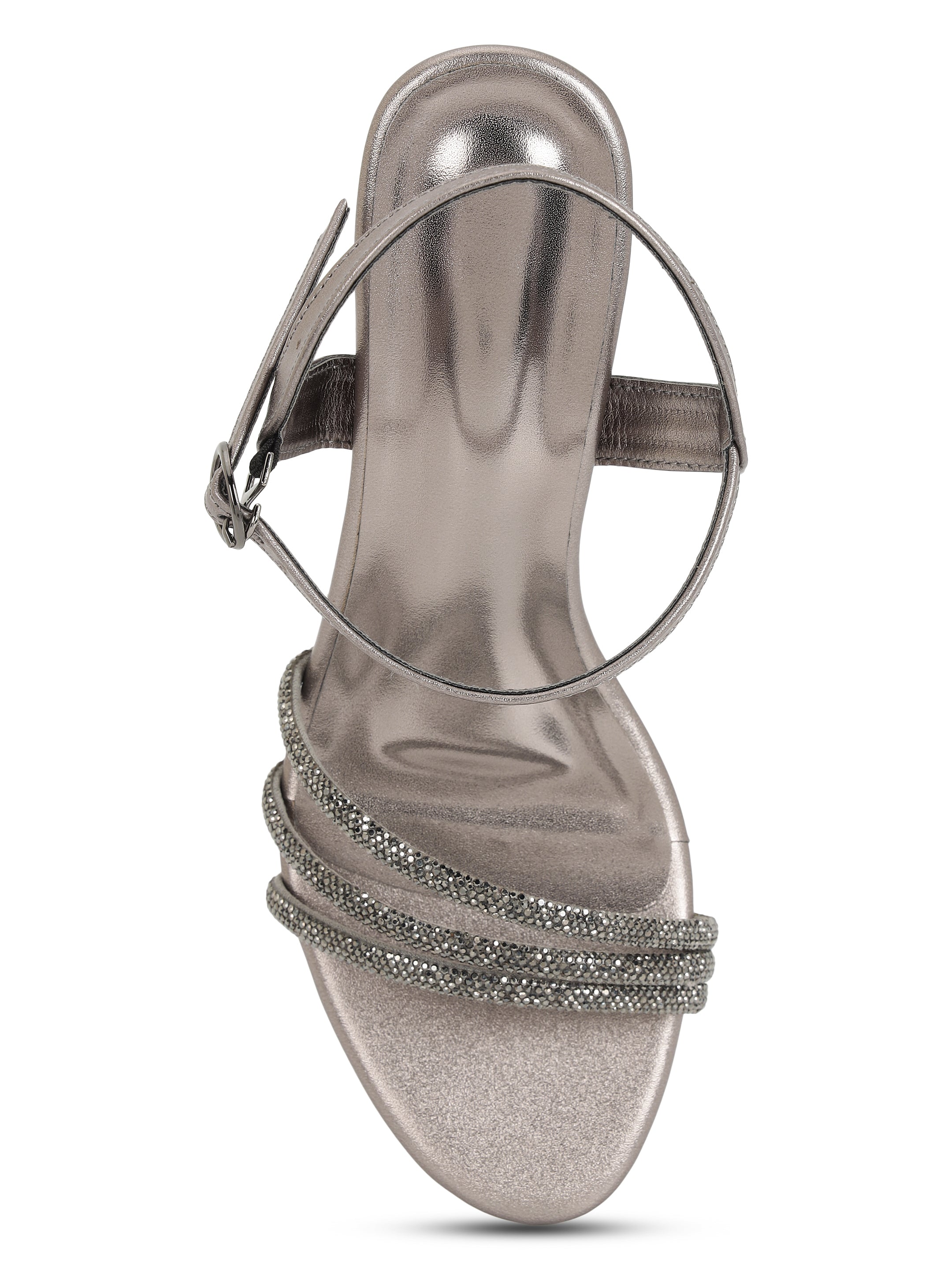 Grey Block Heels Sandals for women