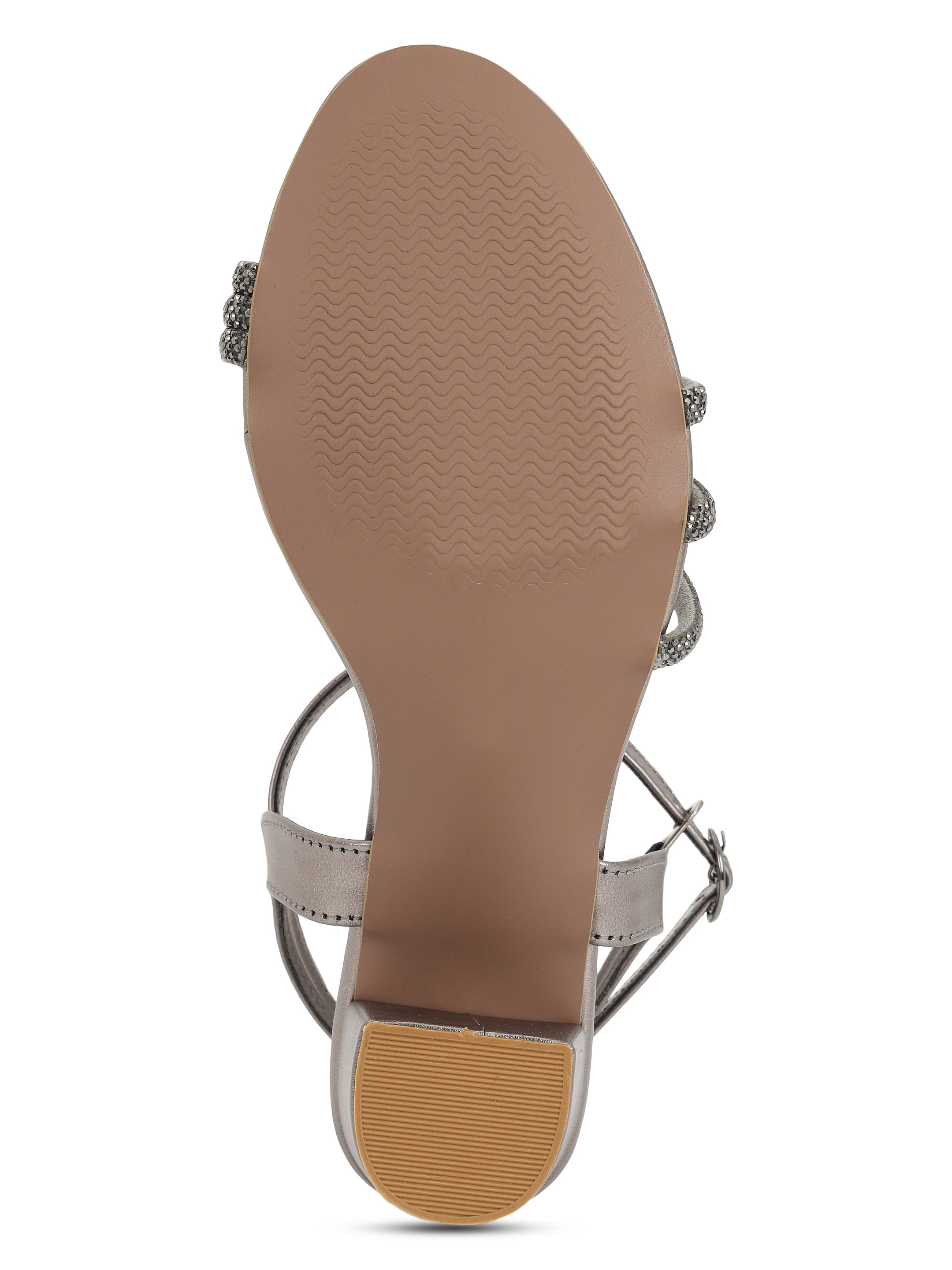 Grey Block Heels Sandals for women