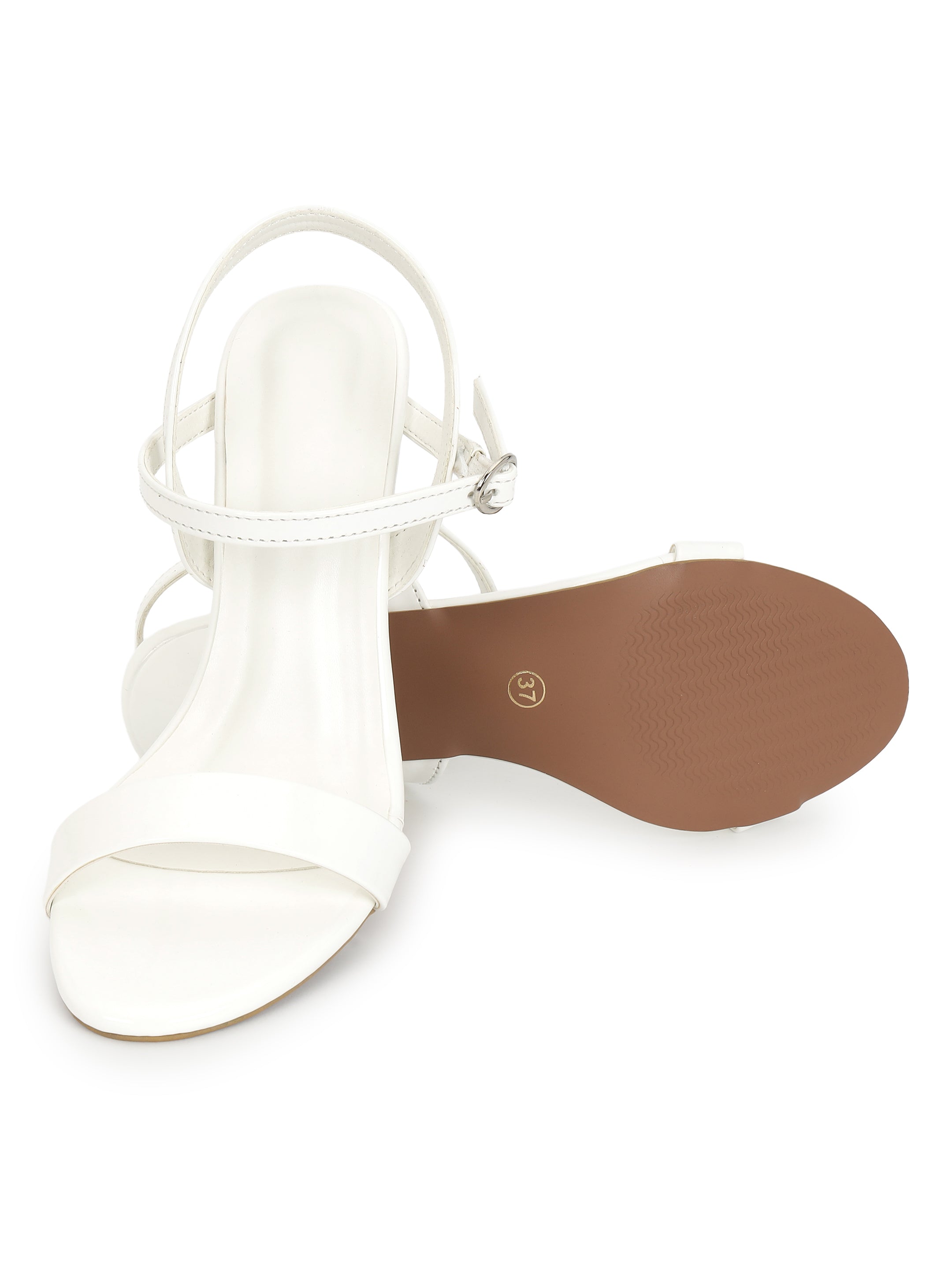 White Kitten Heels Sandals for women