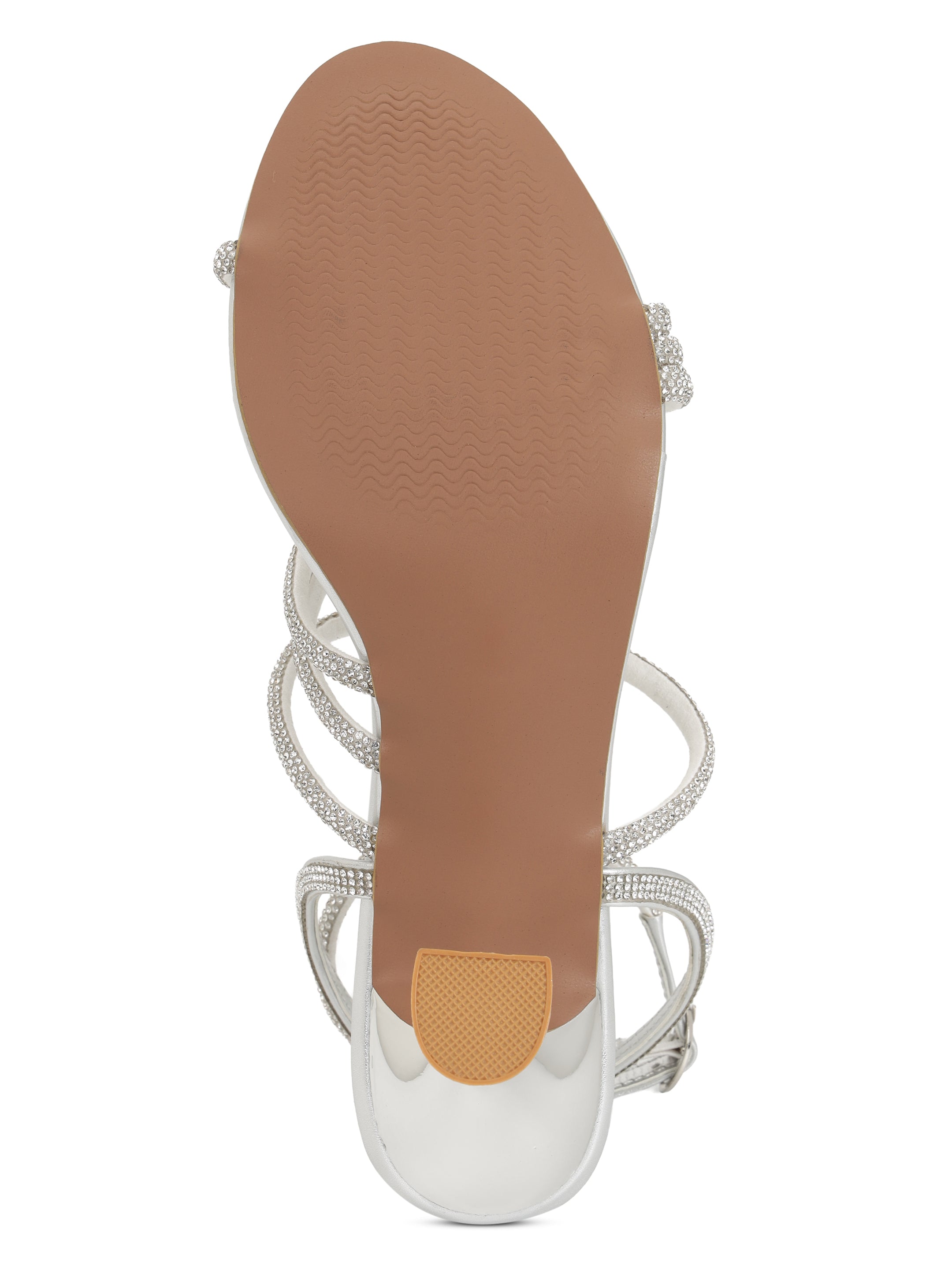 Silver Kitten Heels Sandals for women