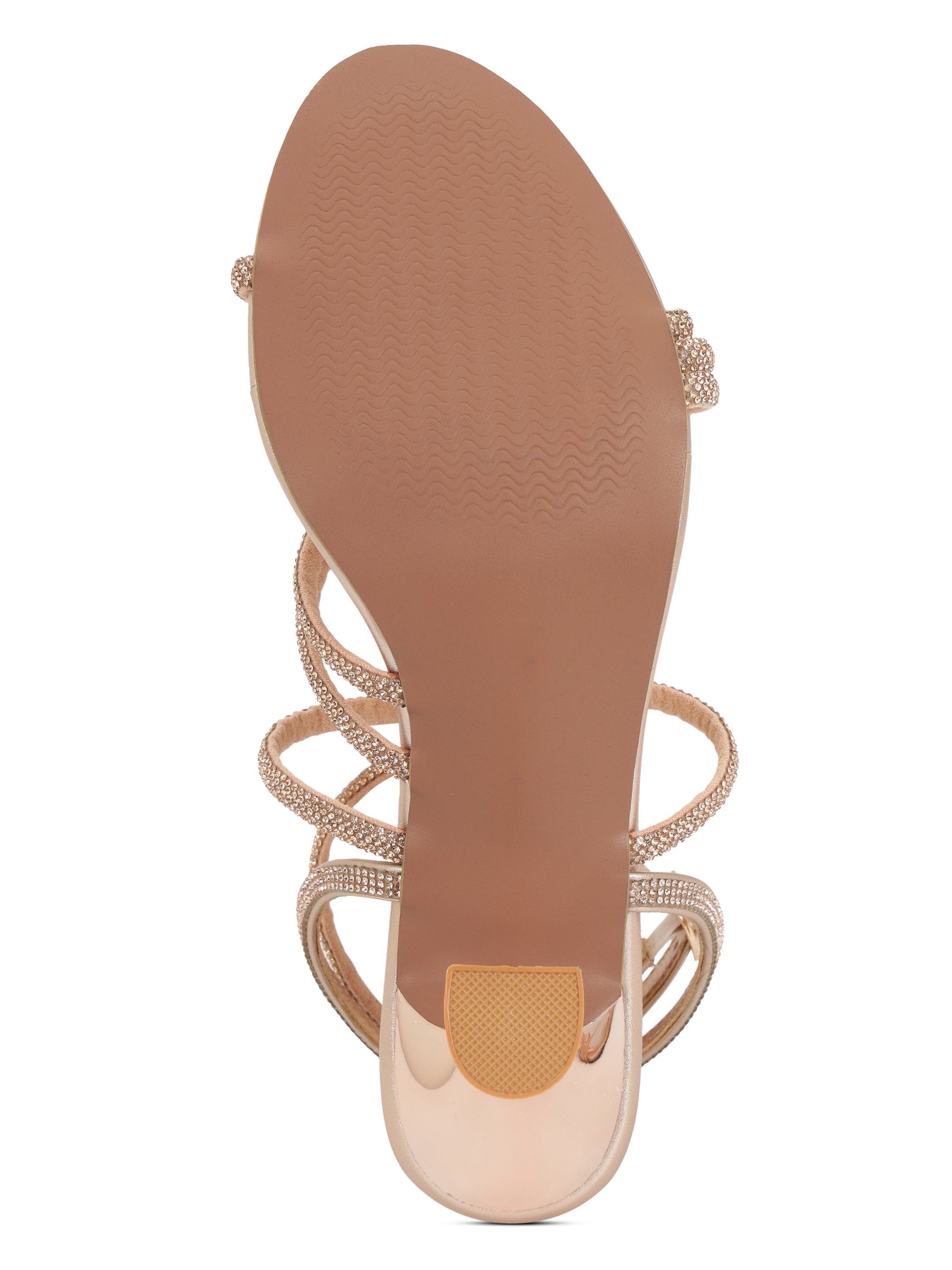 Rose Gold Kitten Heels Sandals for women
