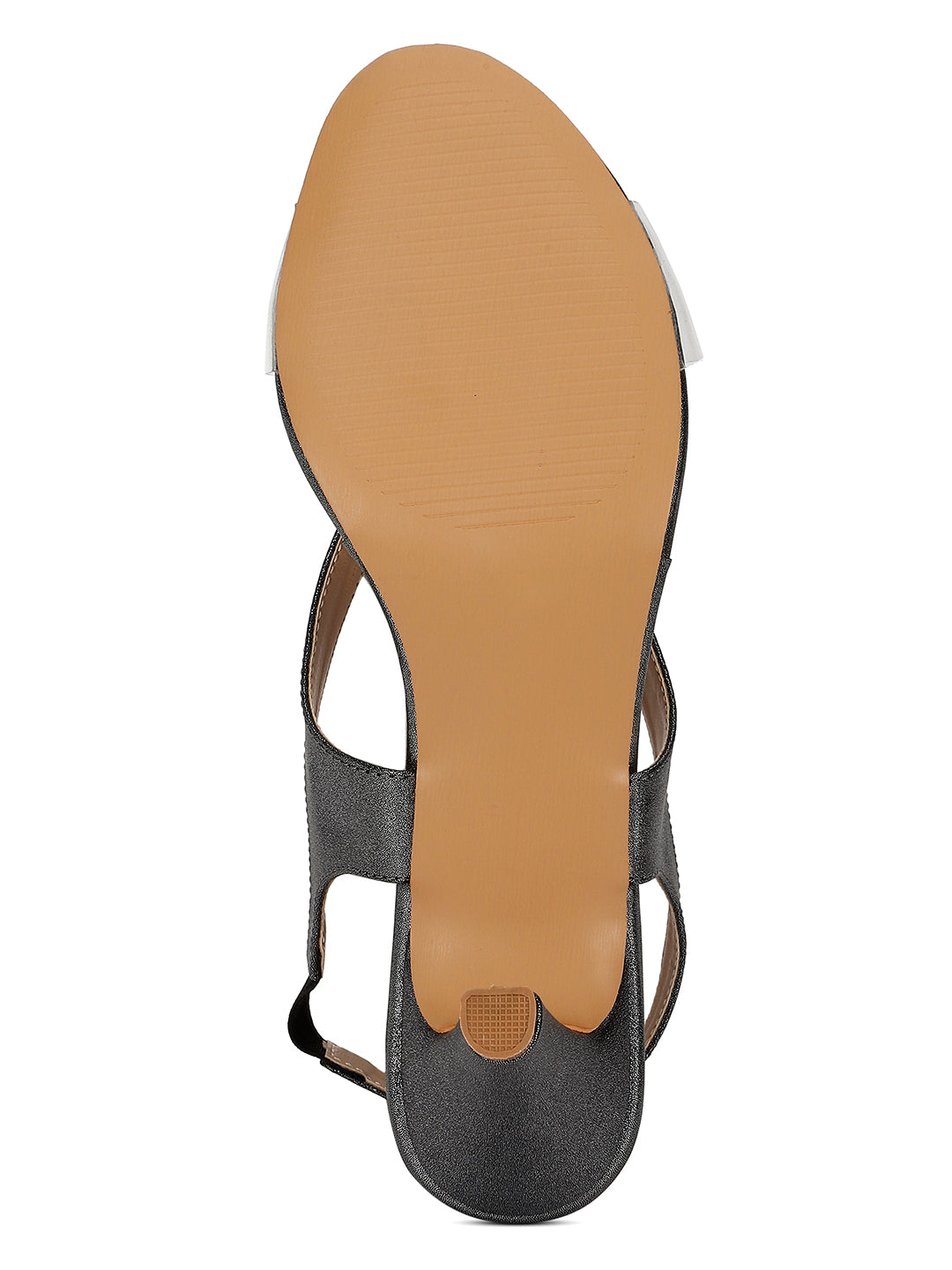 Gunmetal Kitten Heels Sandals for women