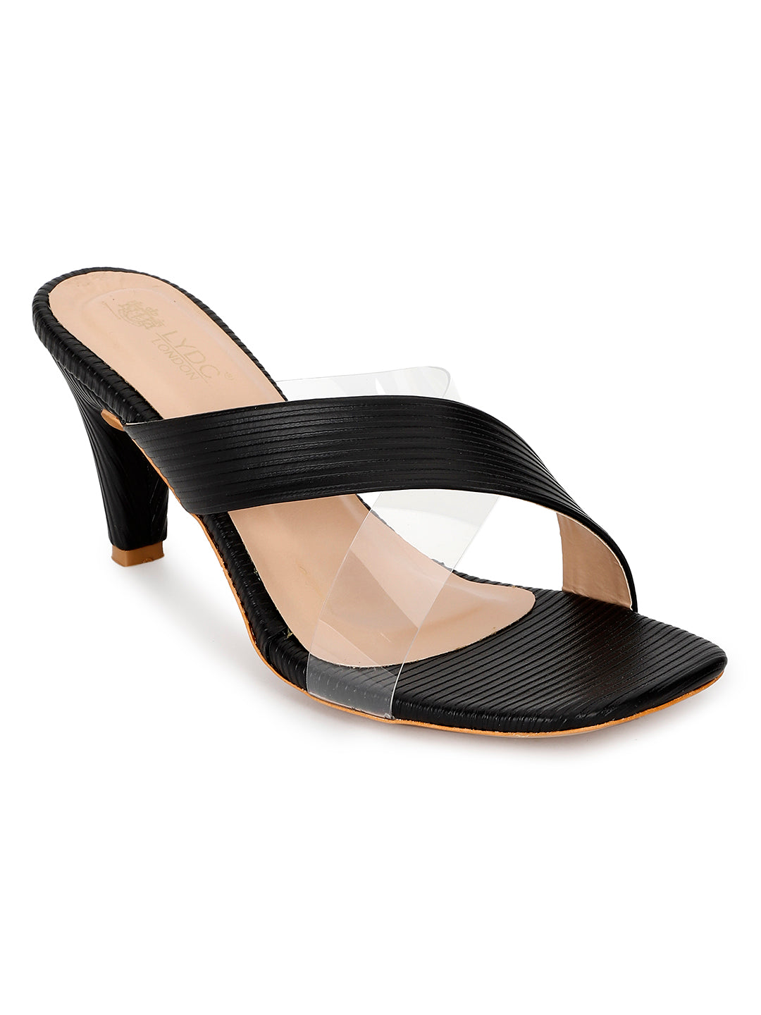 Black Kitten Heels Sandals for women