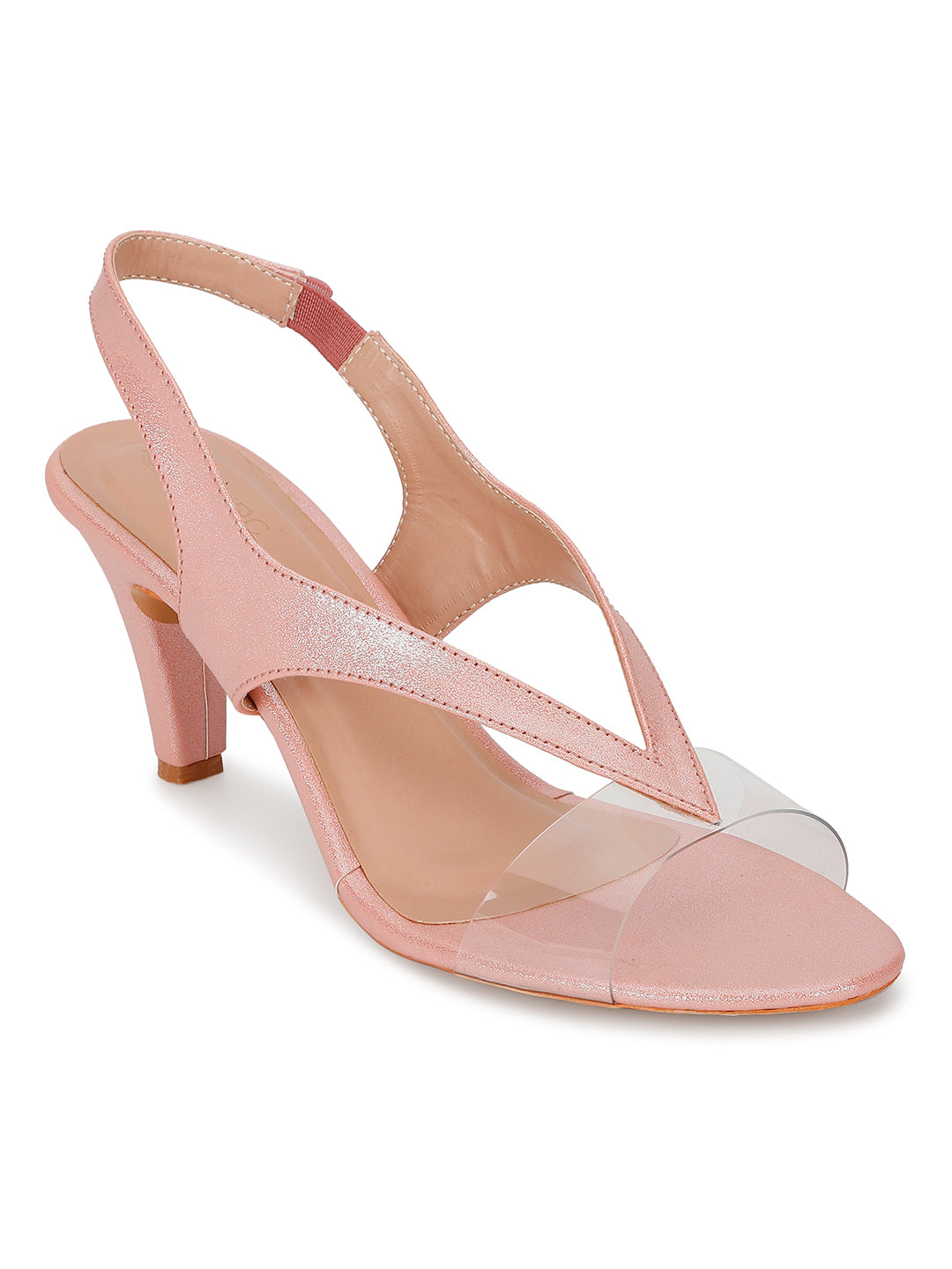 Rose Gold Block Heels Sandals for women