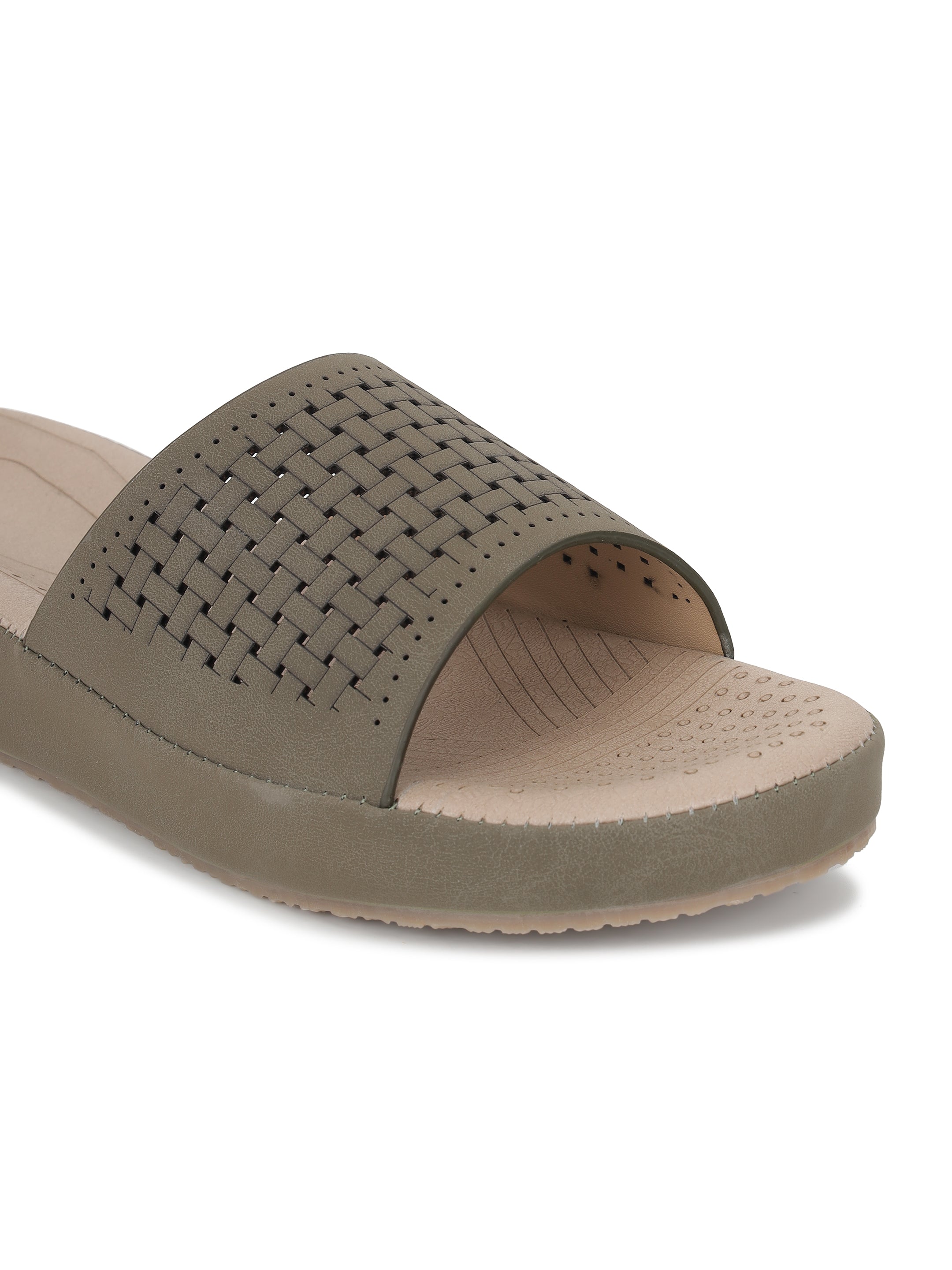 Olive Comfort Flats for women