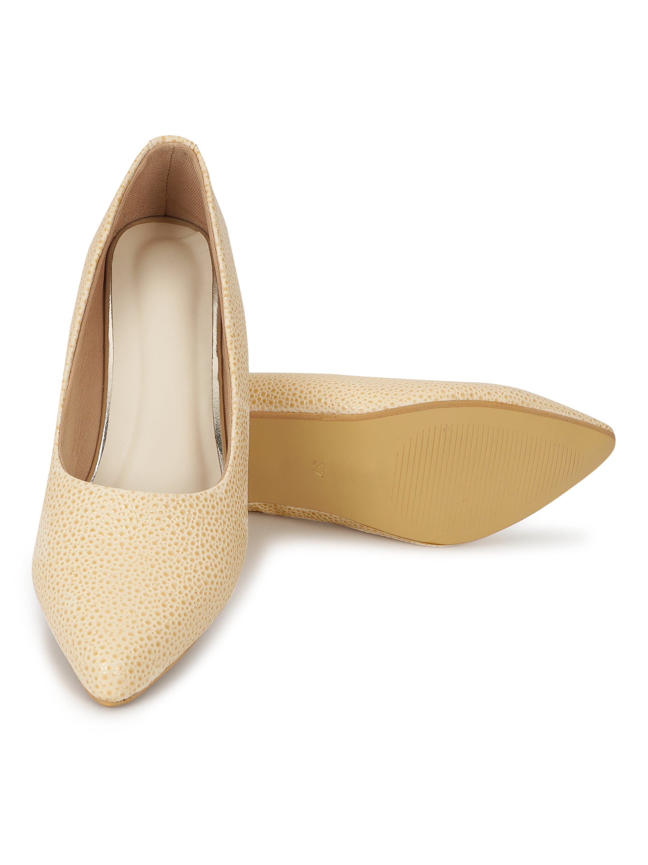 Cream Pumps Heels Sandals for women