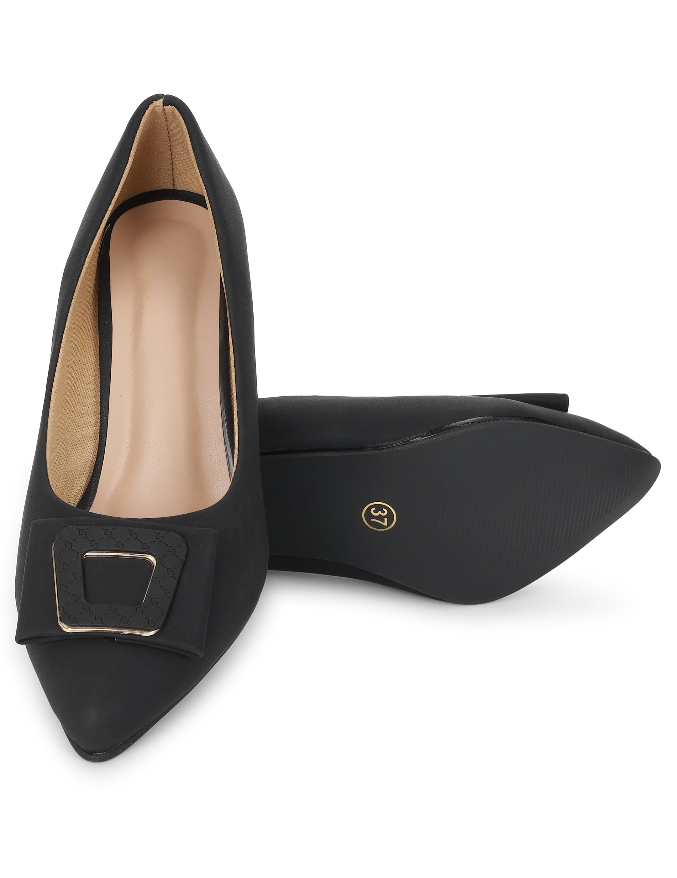 Black Block Pumps Heels Sandals for Women