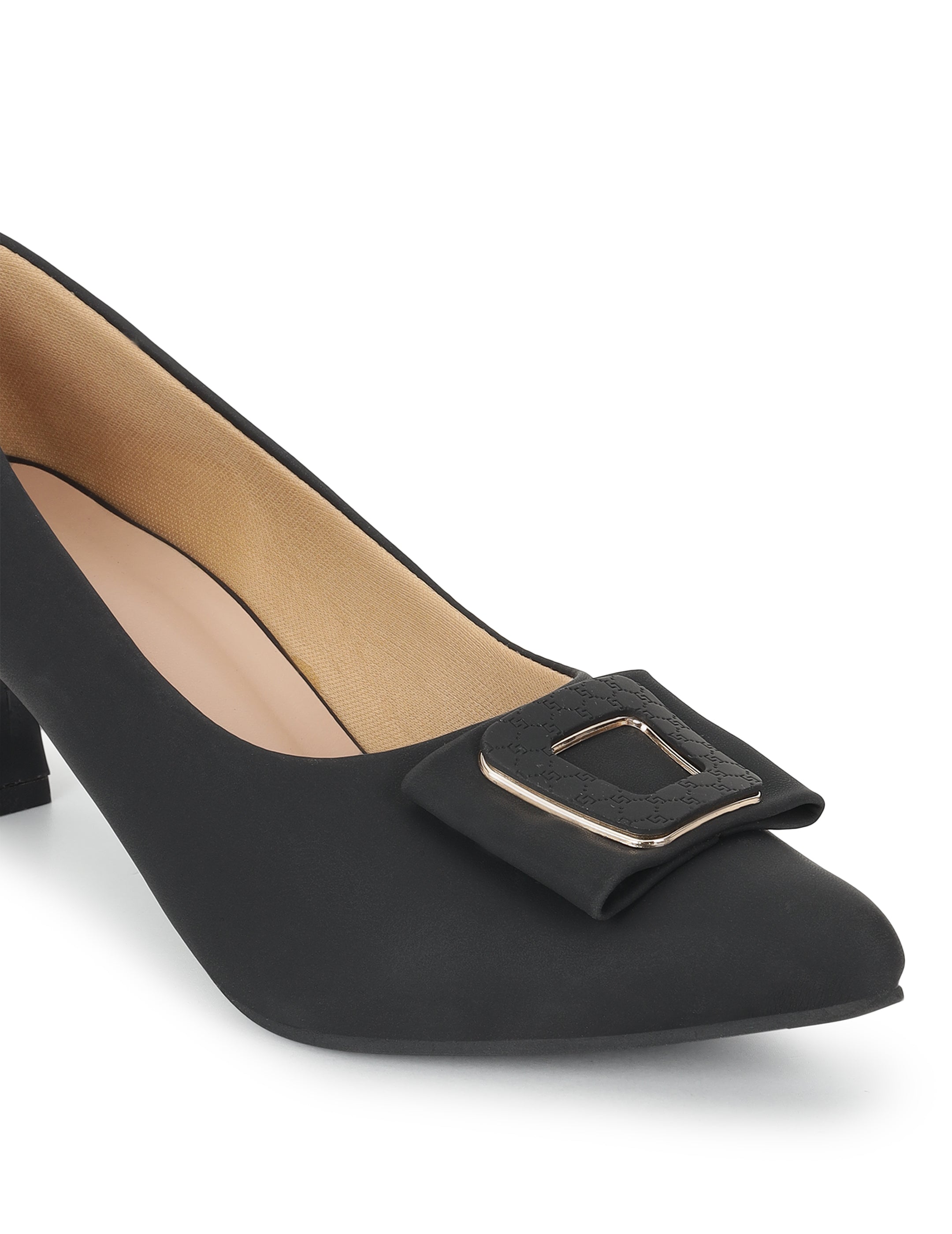 Black Block Pumps Heels Sandals for Women