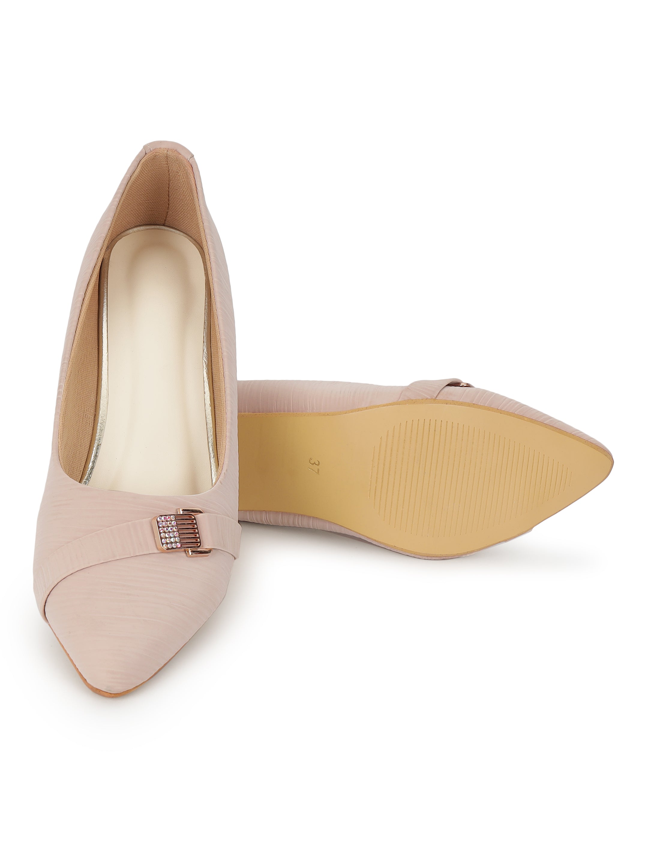 Cream Pumps Heels Sandals for women