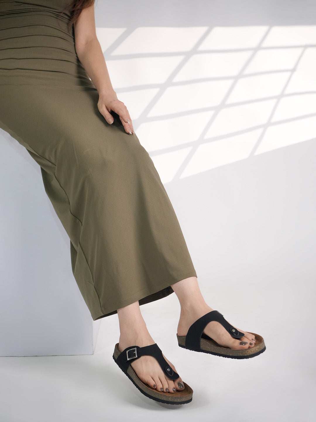 Black Suede Sandals for Women - Regent