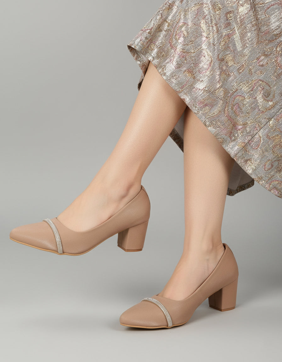 Taupe Pumps Heels Sandals for women