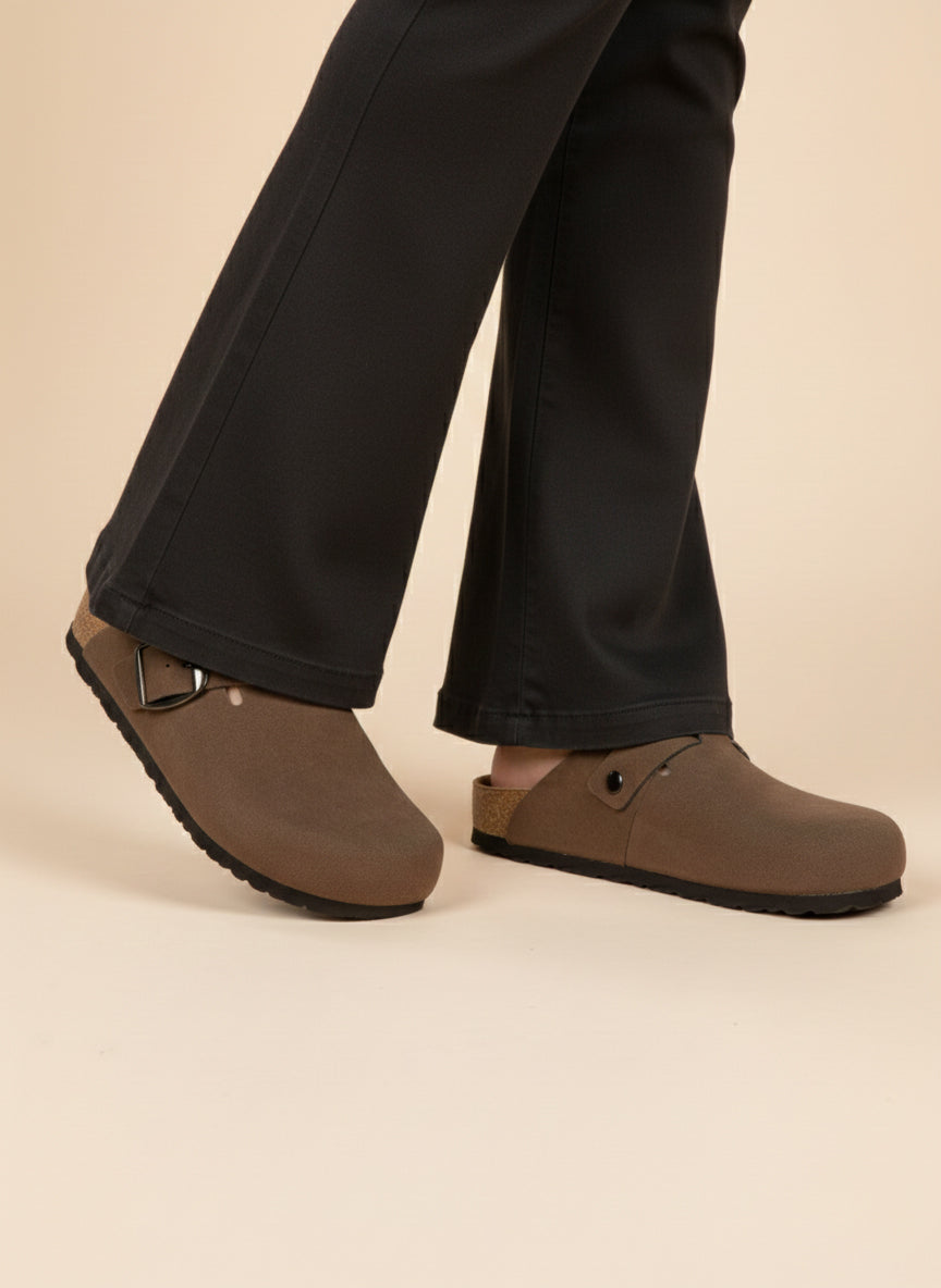 Brixton Brown Suede Clogs Sandals for Women