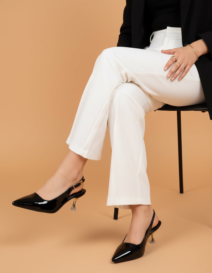 Black Kitten Heels Sandals for women