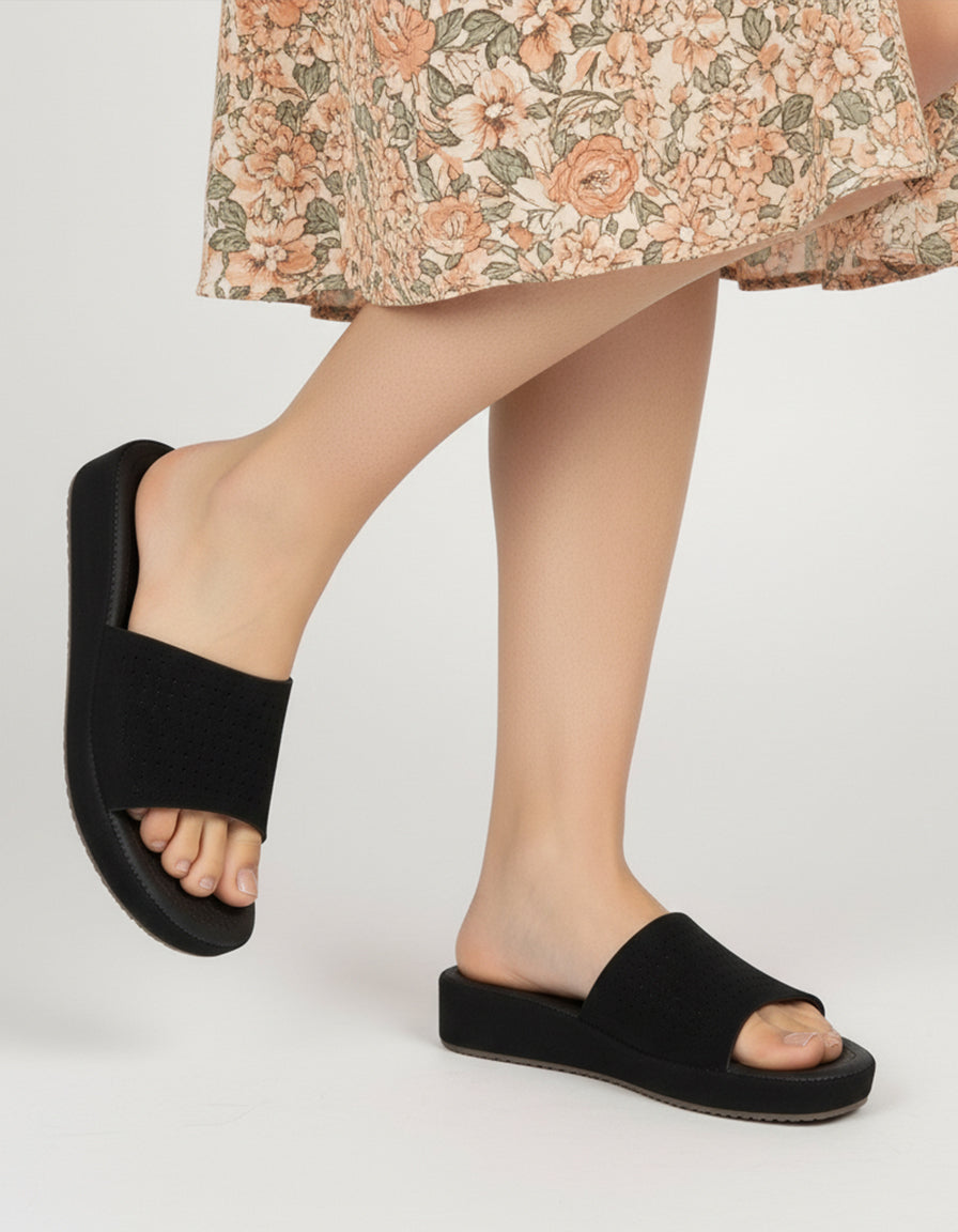 Black Comfort Flats for women