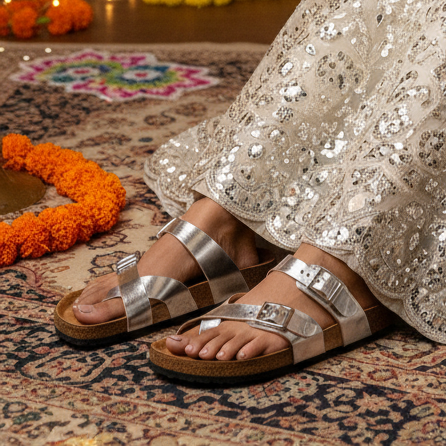 Silver Compass Sandals for Women - Soho