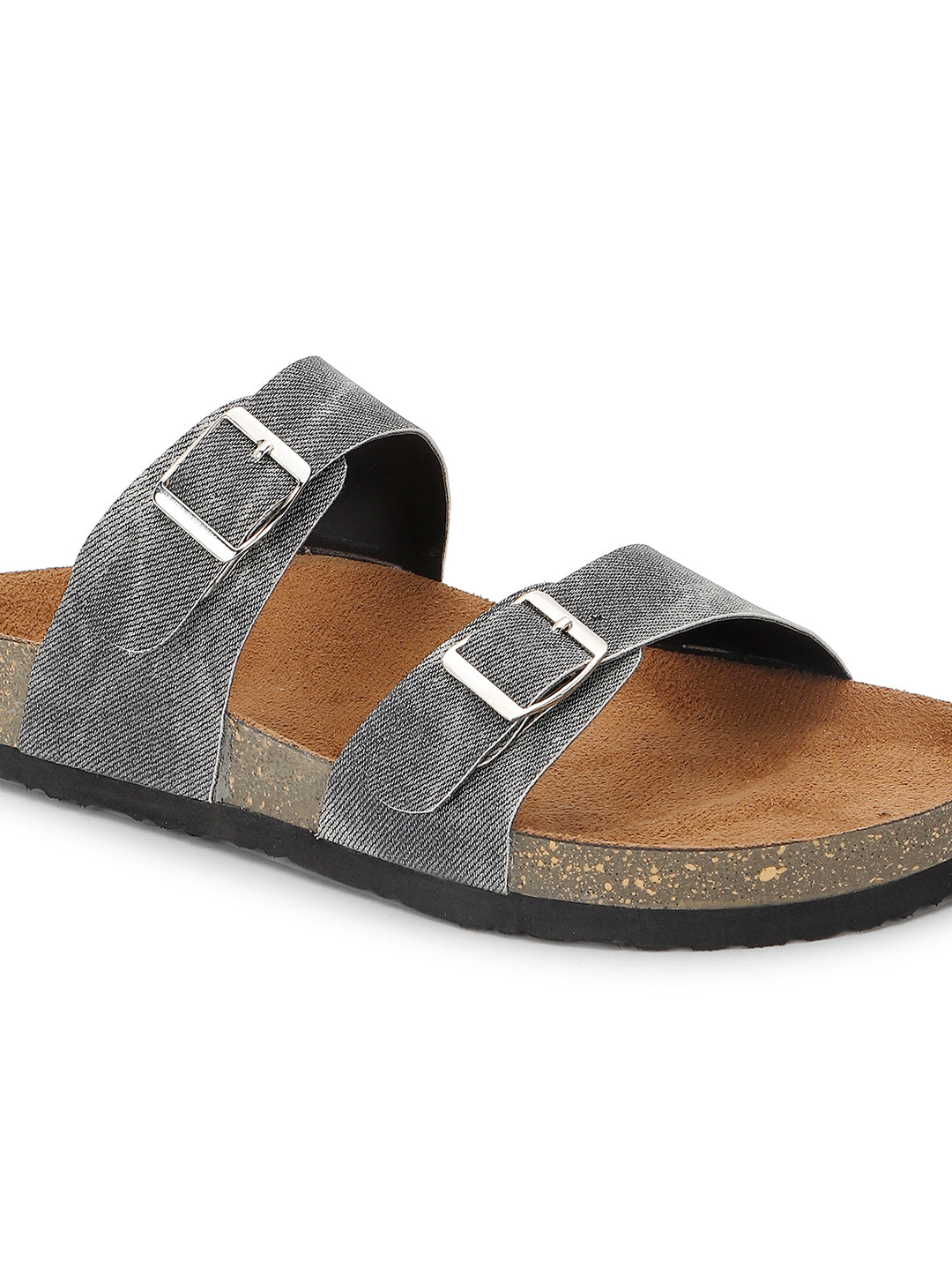 Black Denim Sandals for Women - Victoria
