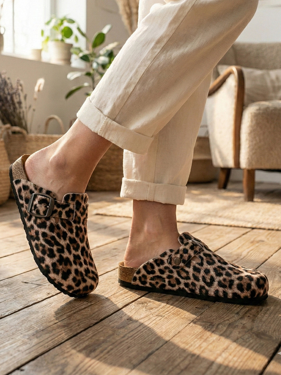 Brixton Leopard Print Clogs Sandals for Women