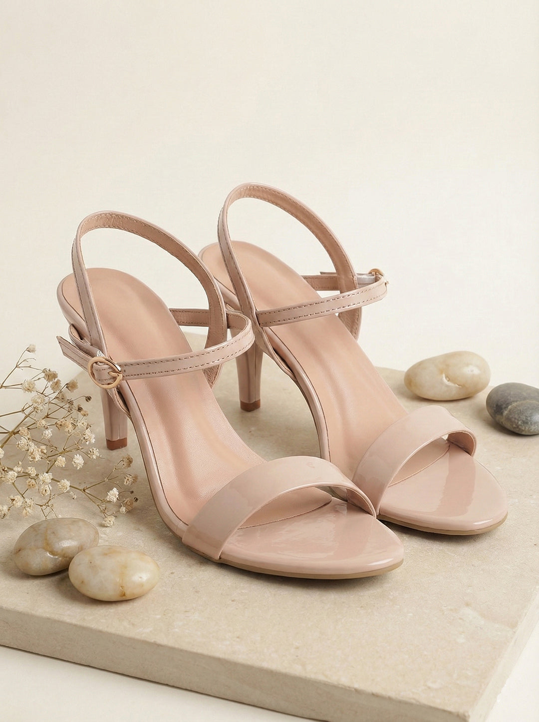Beige Kitten Heels Sandals for women