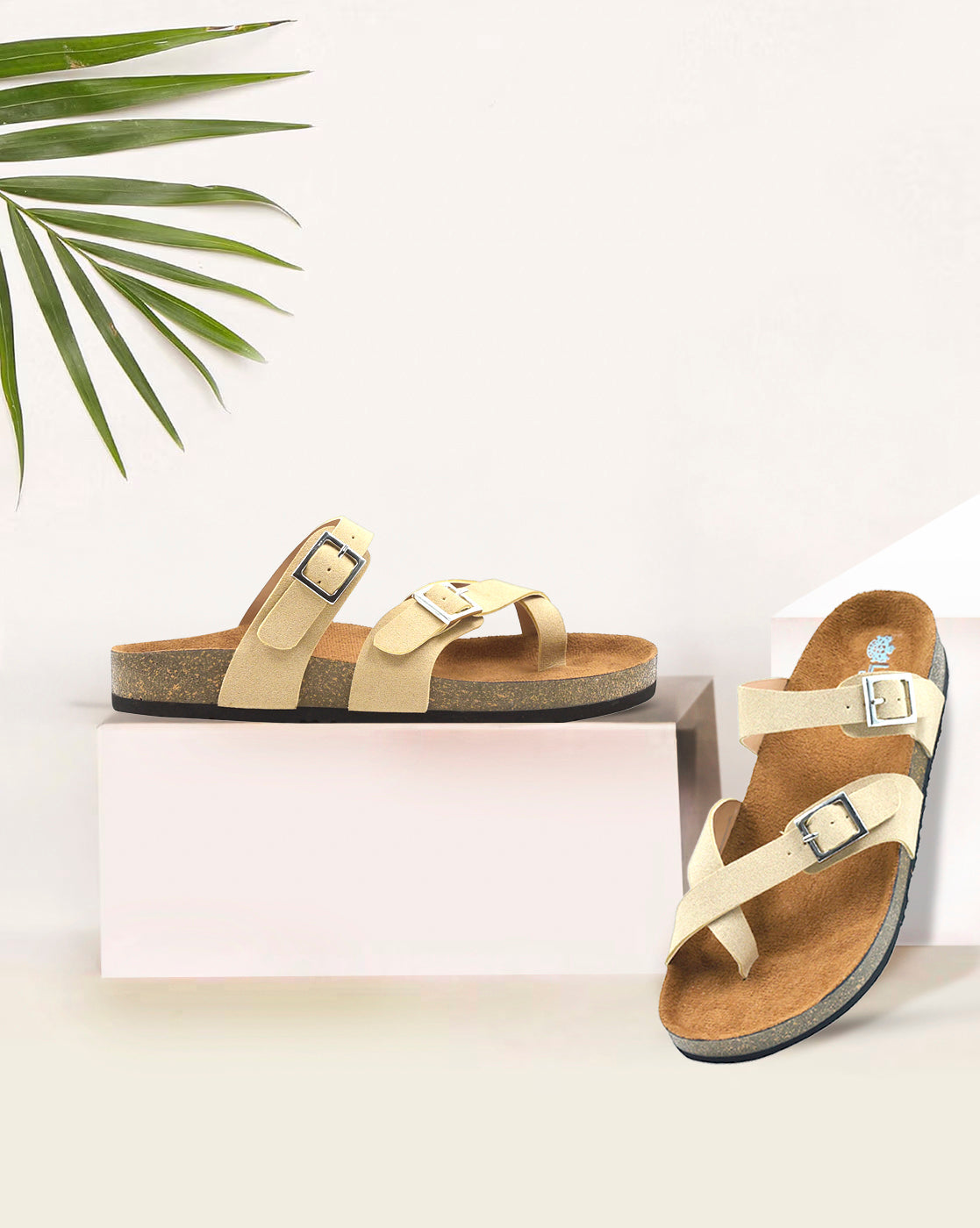 Beige Suede Sandals for Women - Soho