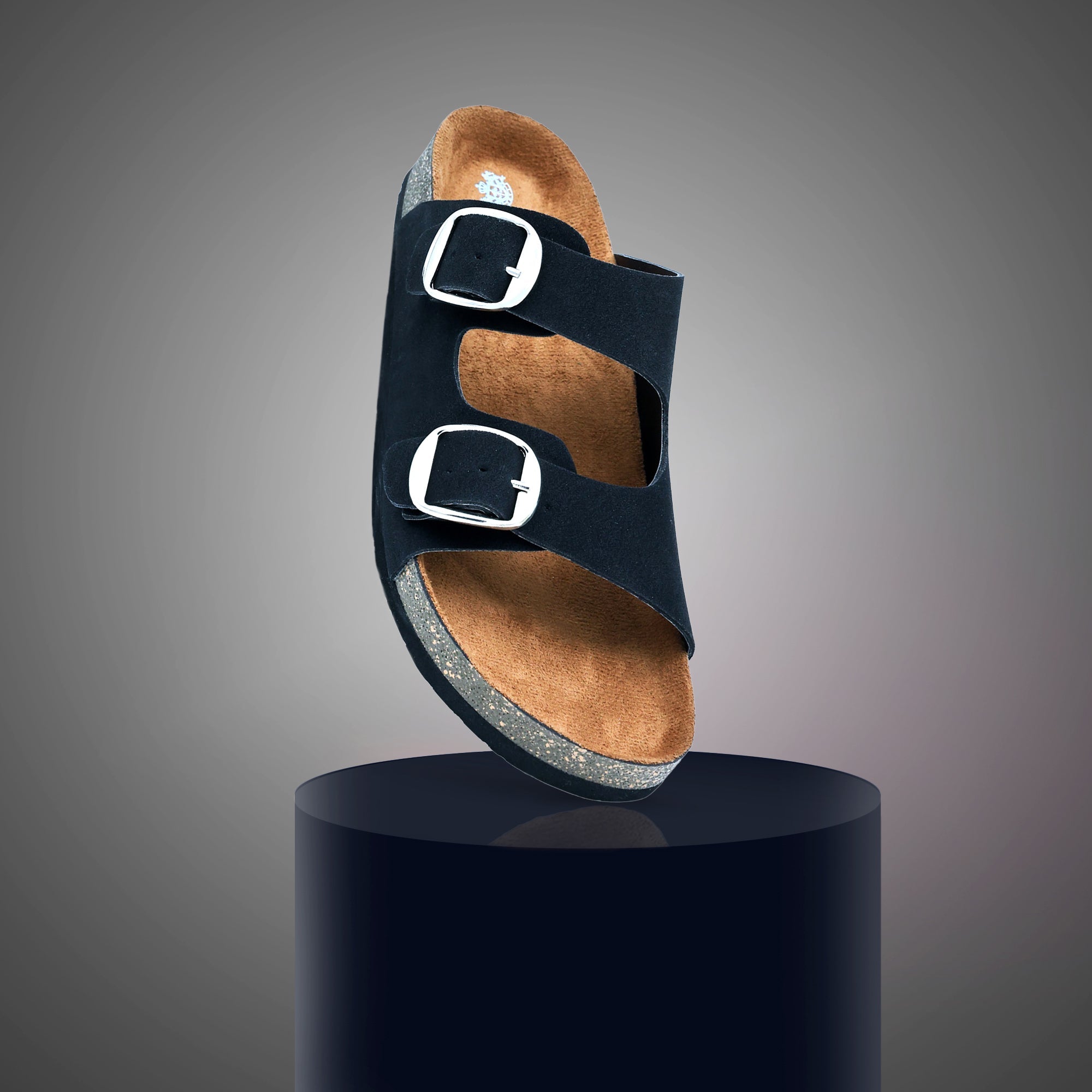 Black Suede Women's Flat Sandals