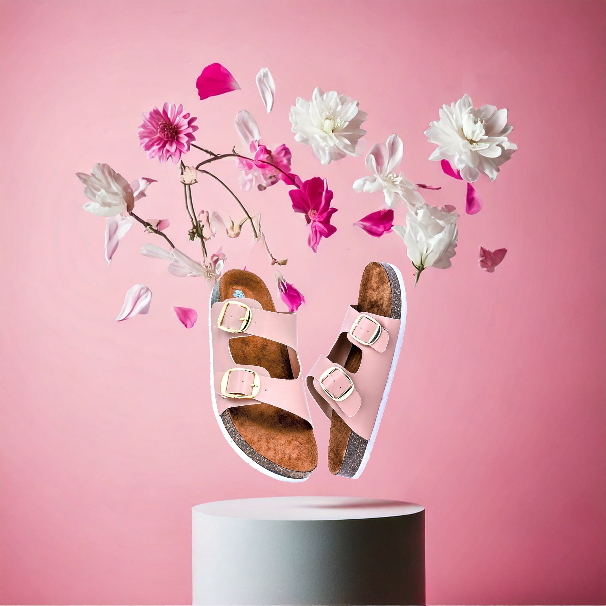 Pink Women's Flat Sandals