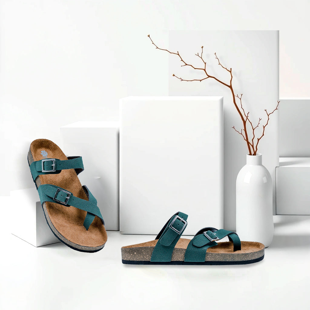 Green Suede Sandals for Women - Soho