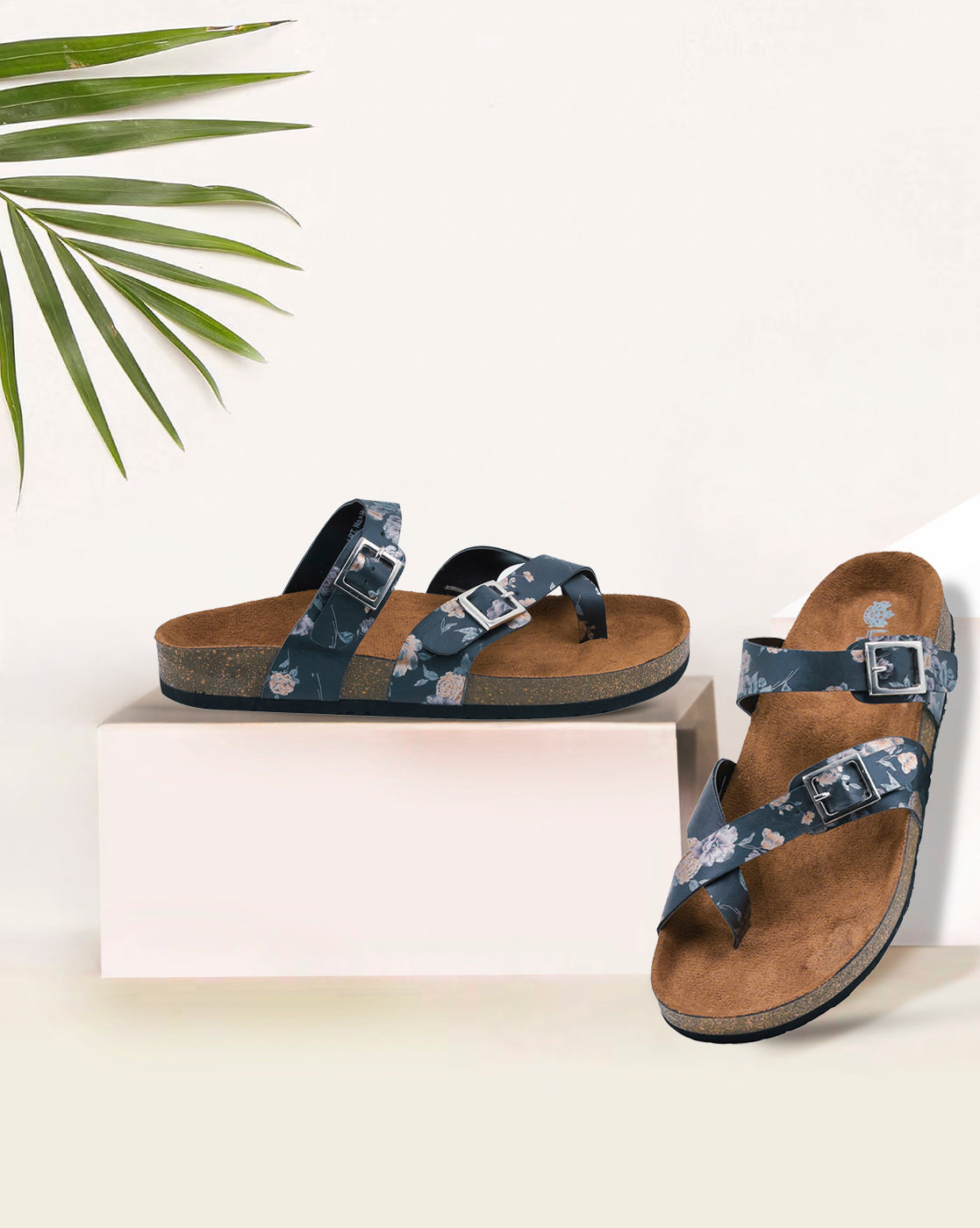 Black Flower Sandals for Women - Soho