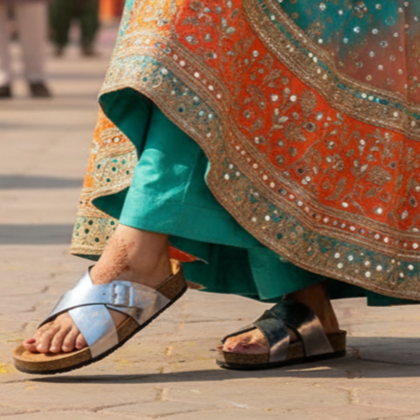 Gunmetal Women's Flat Sandal