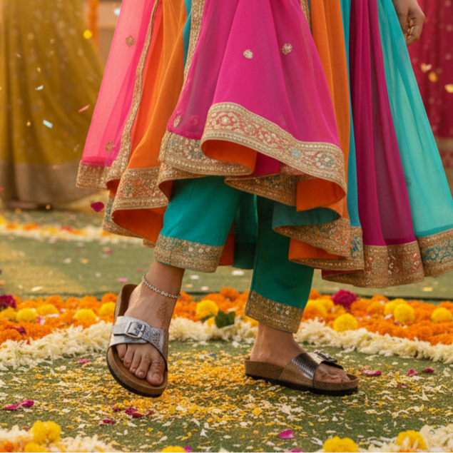 Gunmetal L Grain Sandals for Women - Camden