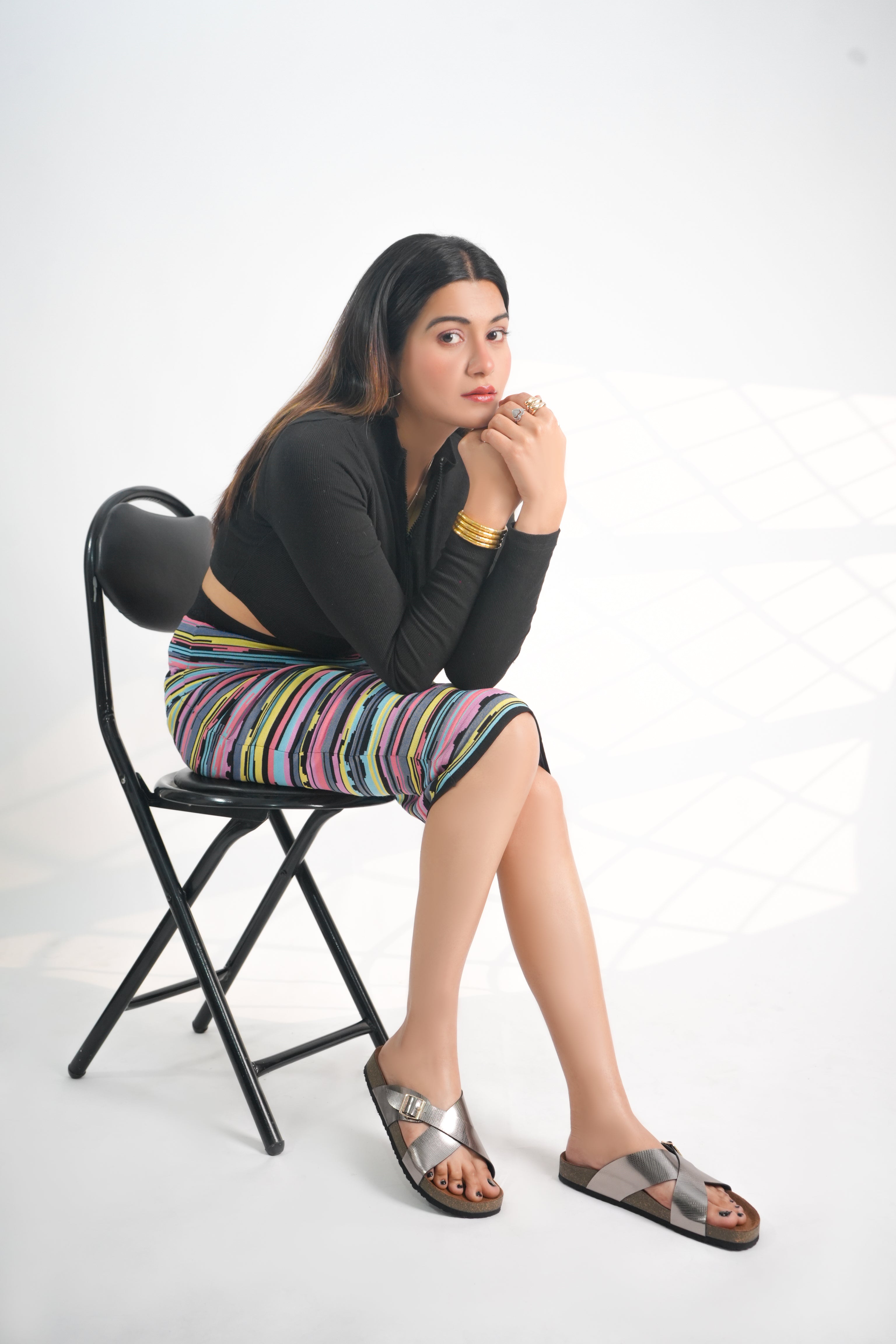 Gunmetal Women's Flat Sandal