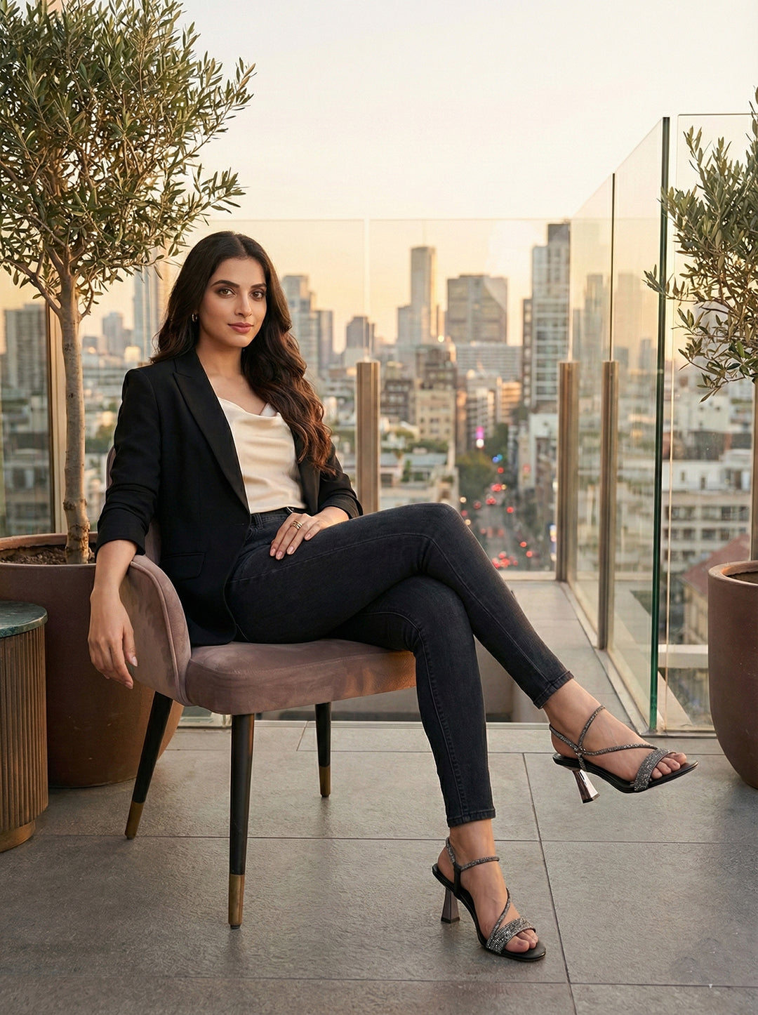 Black Kitten Heels Sandals for women