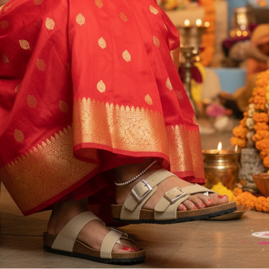 Beige Suede Sandals for Women - Soho