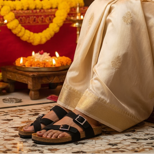 Black Suede Women's Flat Sandals - Soho