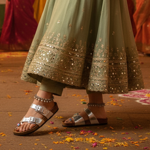 Silver L Grain Sandals for Women - Soho